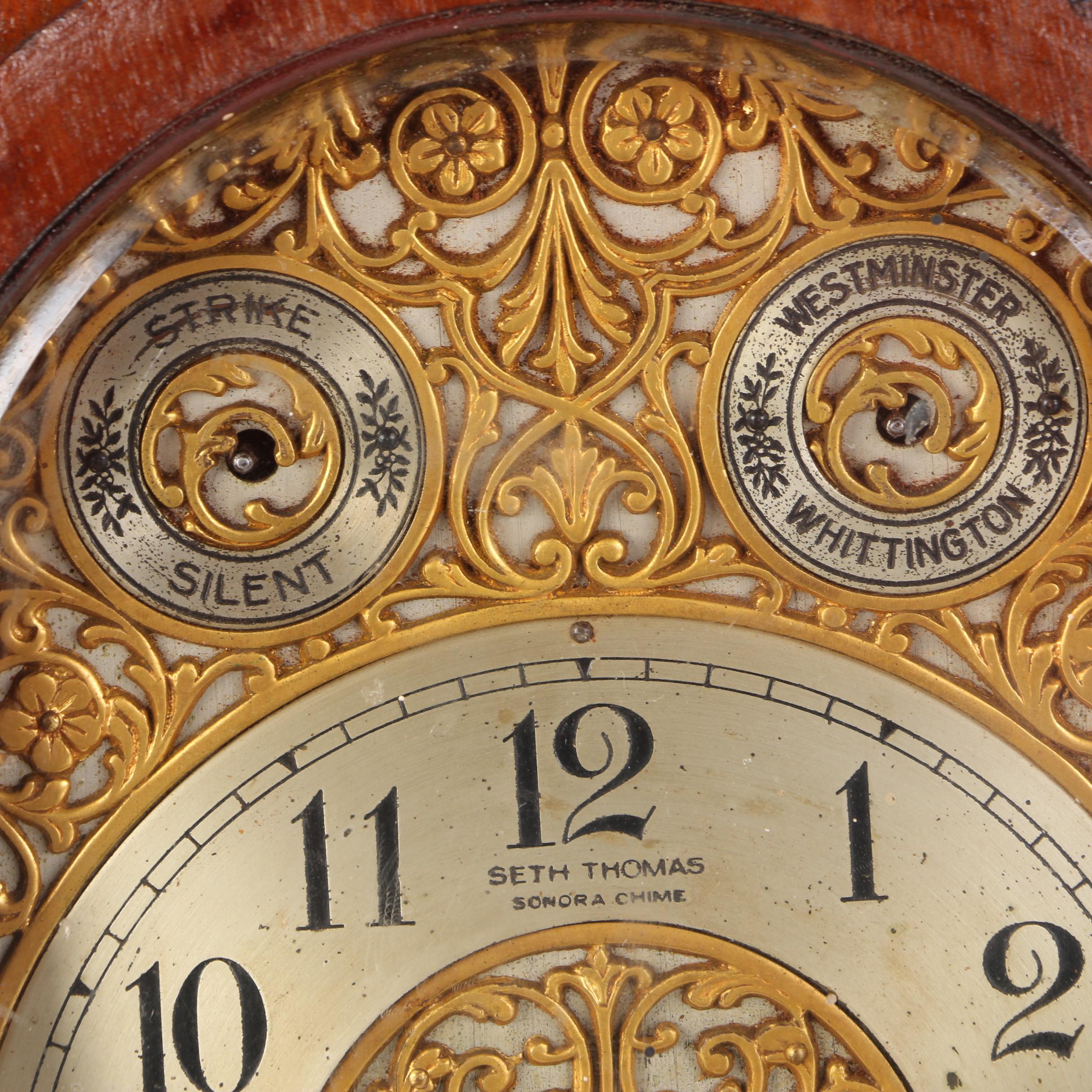 Seth Thomas Clock Co. Mahogany Mantle Clock, Early 20th Century