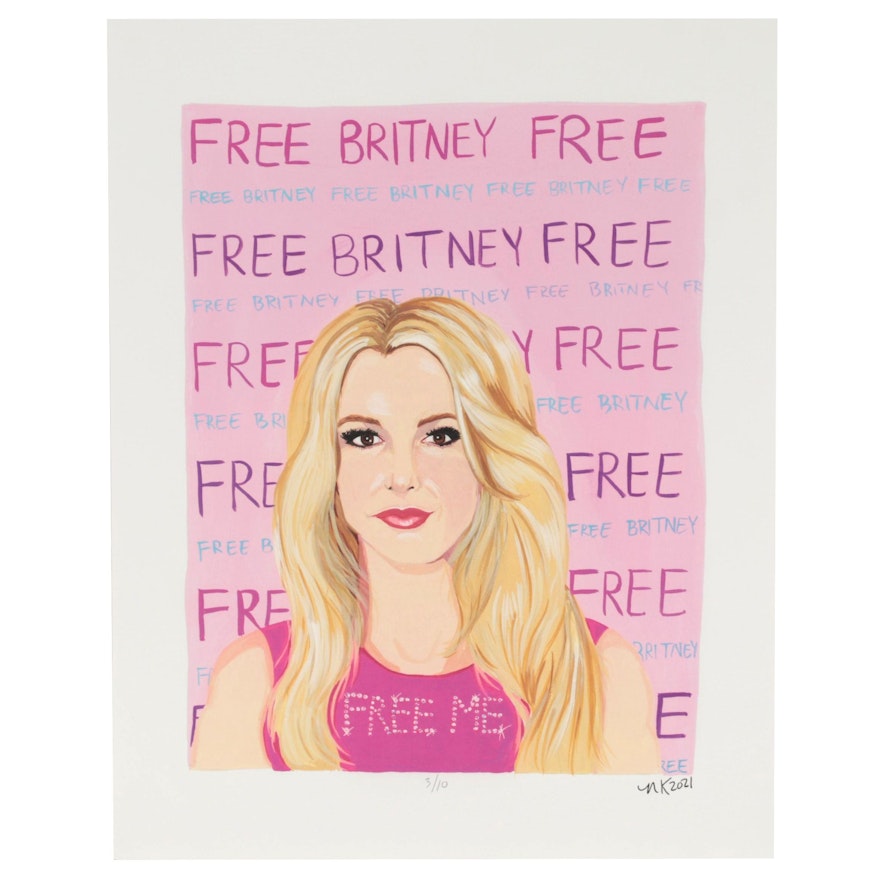 Natalie Katz Offset Lithograph "Free Britney," 2021