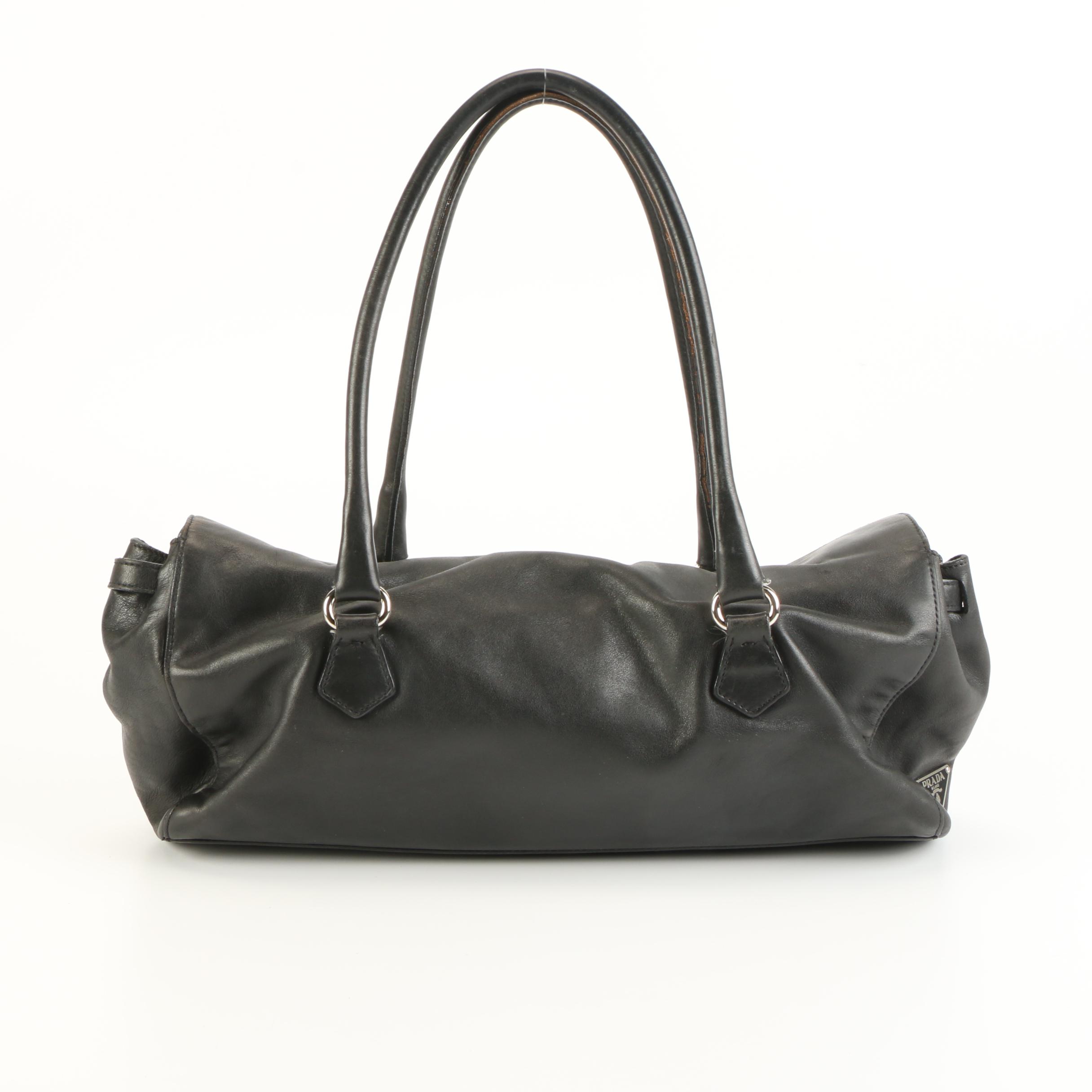Prada Black Leather Shoulder Bag
