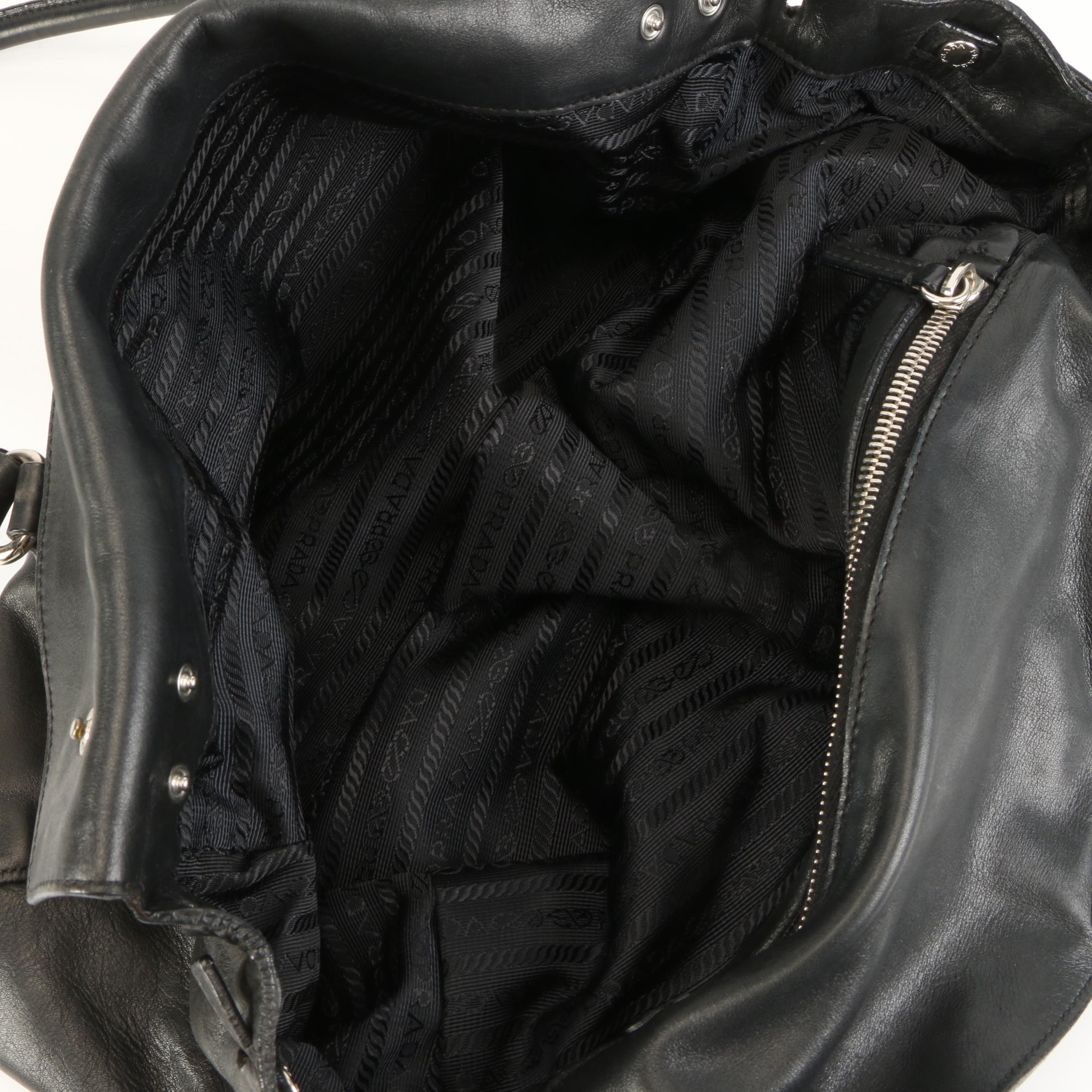 Prada Black Leather Shoulder Bag