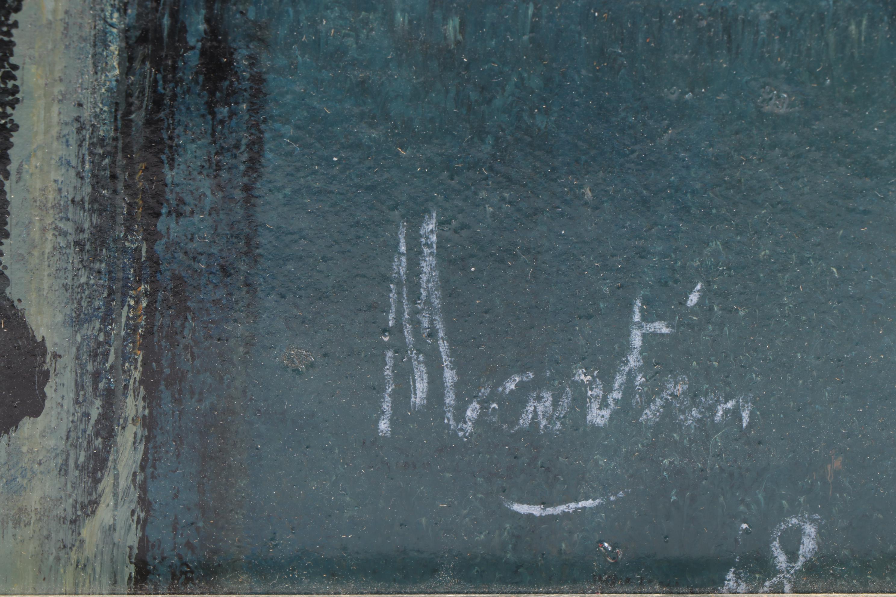 James Martin Abstract Oil Painting of Cowboy, 1978