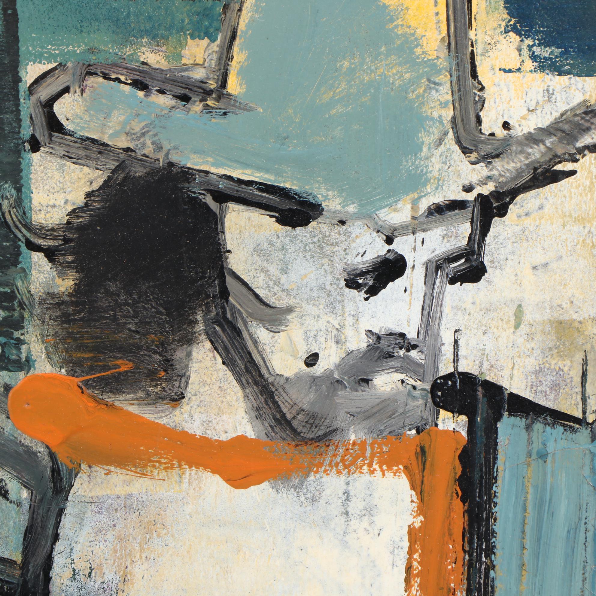 James Martin Abstract Oil Painting of Cowboy, 1978