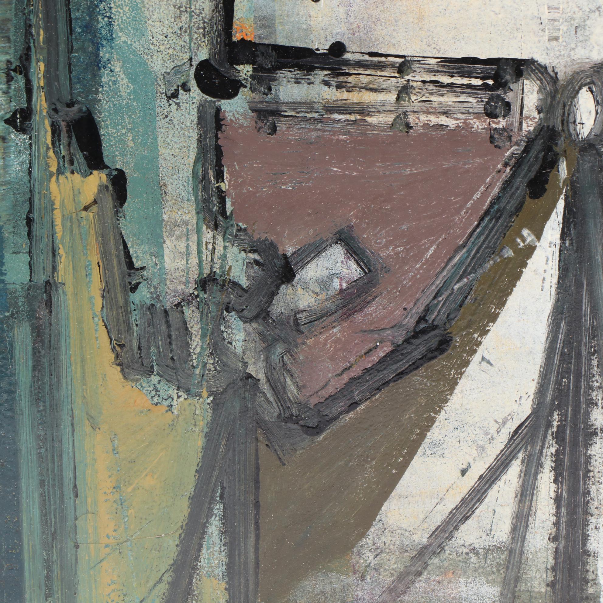 James Martin Abstract Oil Painting of Cowboy, 1978