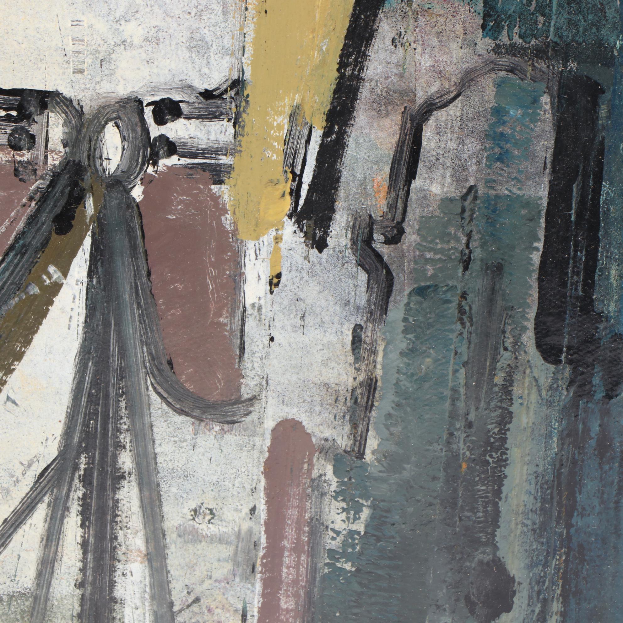 James Martin Abstract Oil Painting of Cowboy, 1978