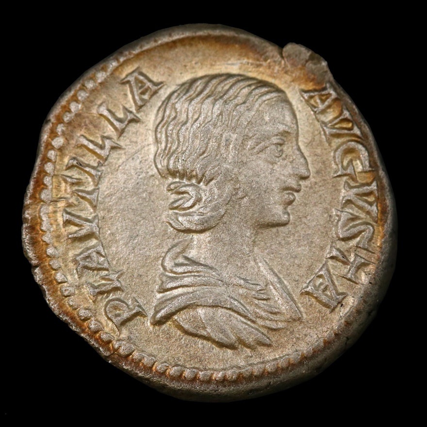 Ancient Roman Imperial AR Denarius of Plautilla, ca. 202 AD