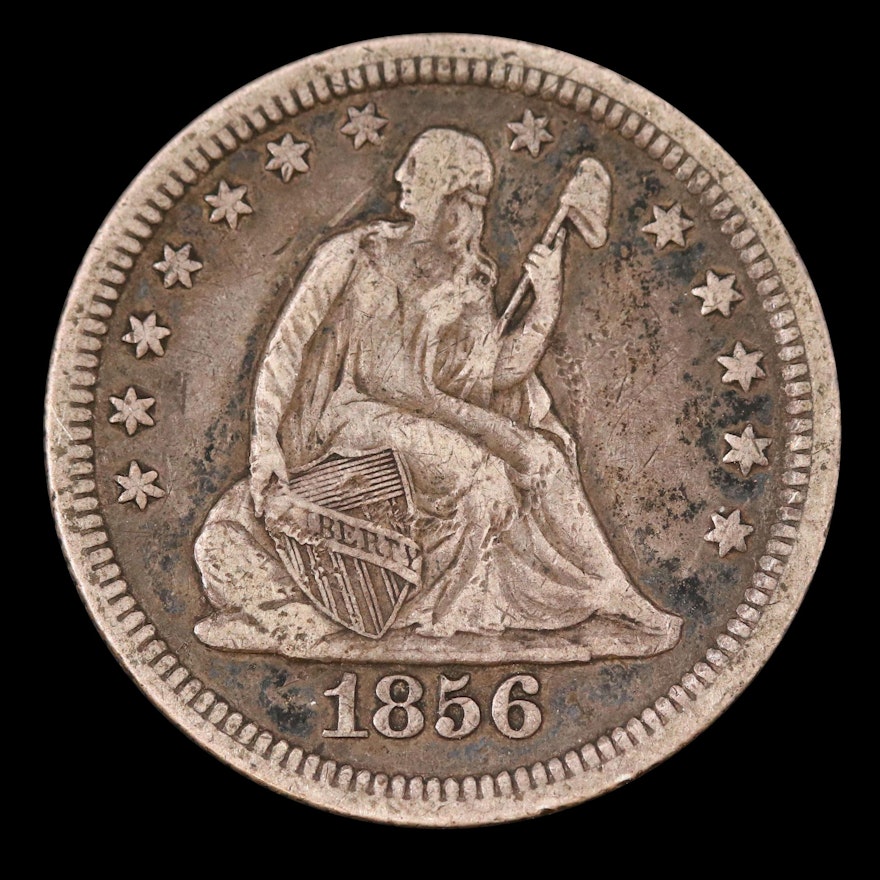 1856 "No Arrows - No Rays" Seated Liberty Silver Quarter