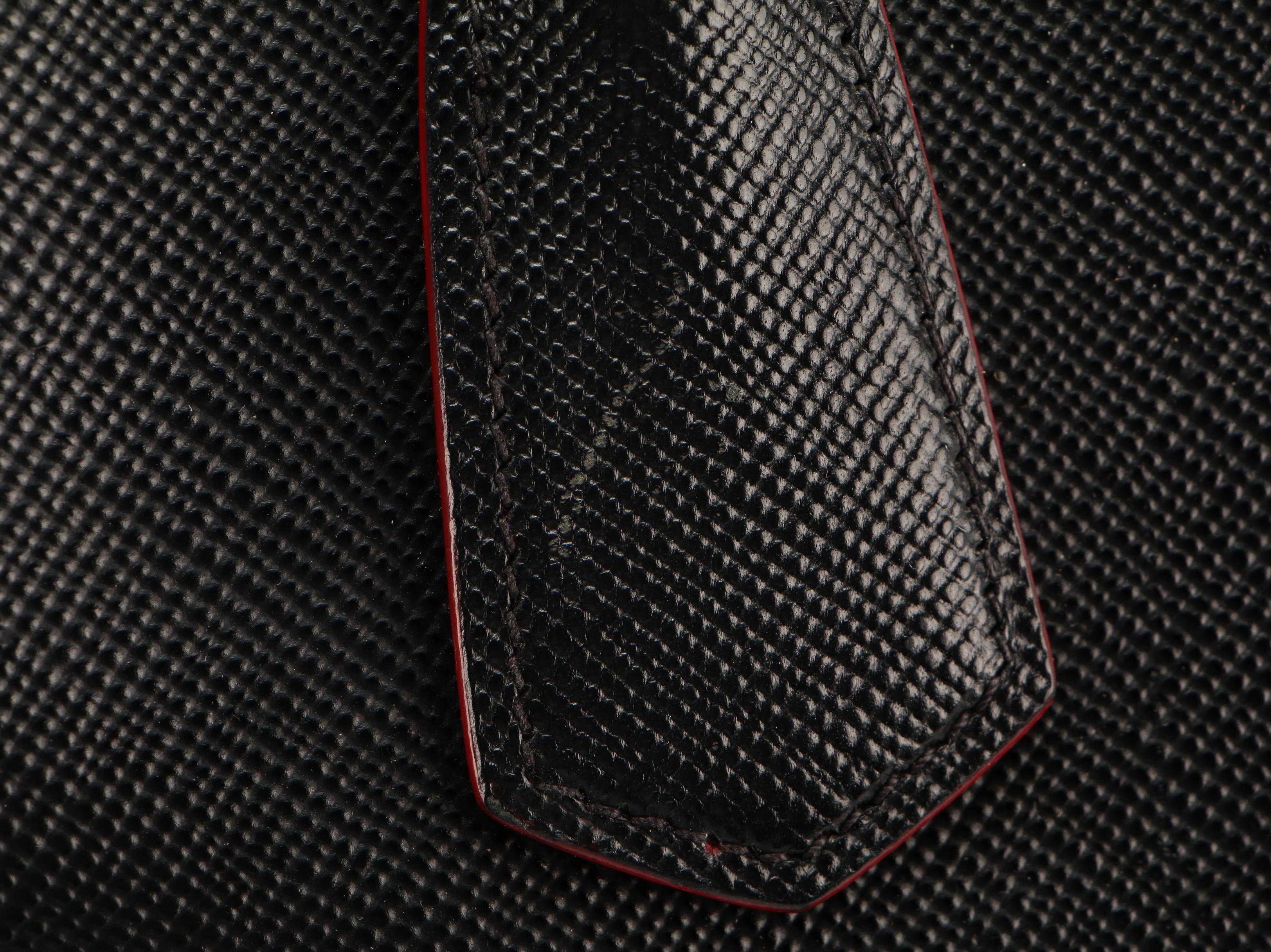 Prada Large Double Bag in Black Saffiano Leather