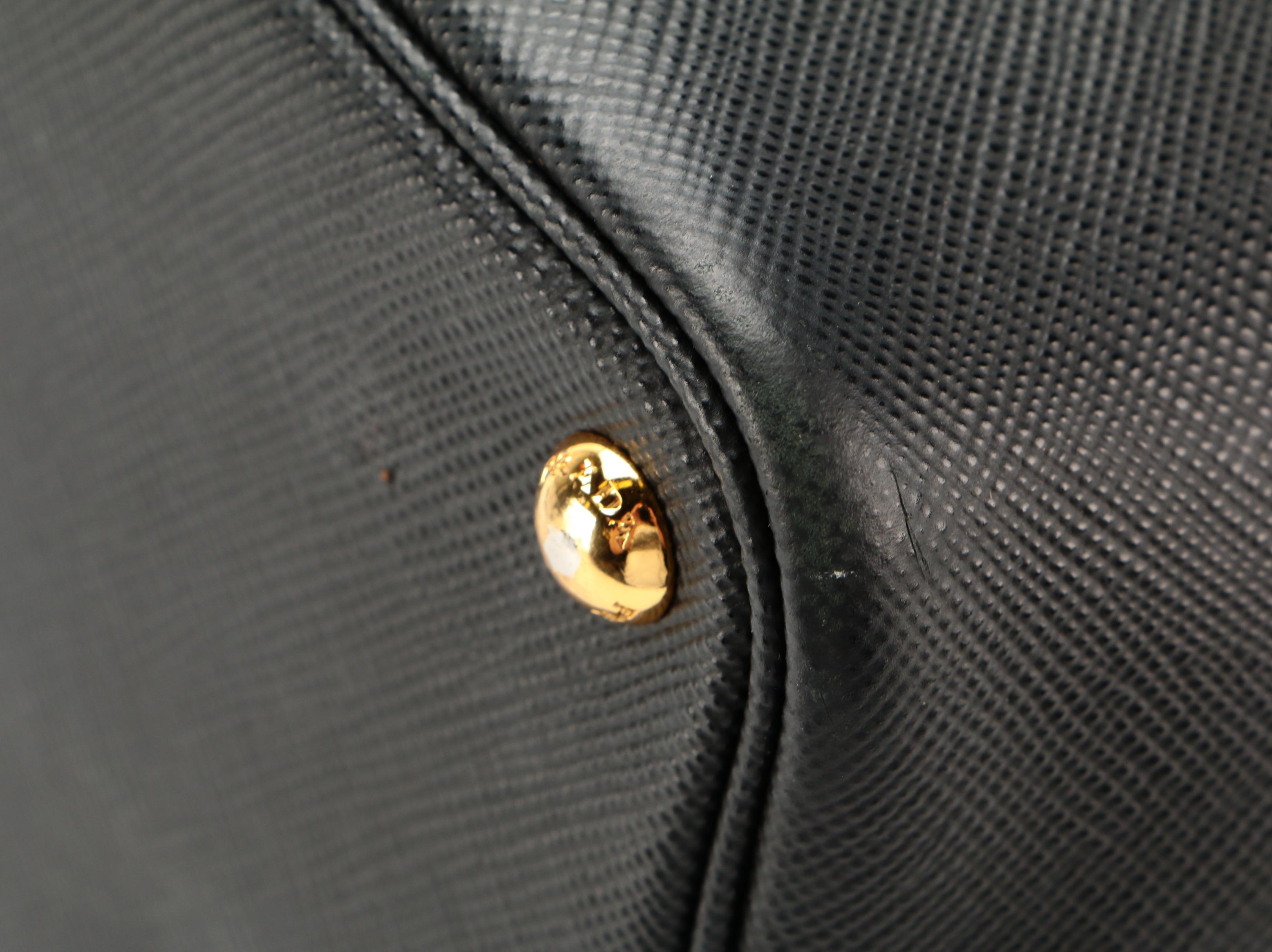 Prada Large Double Bag in Black Saffiano Leather