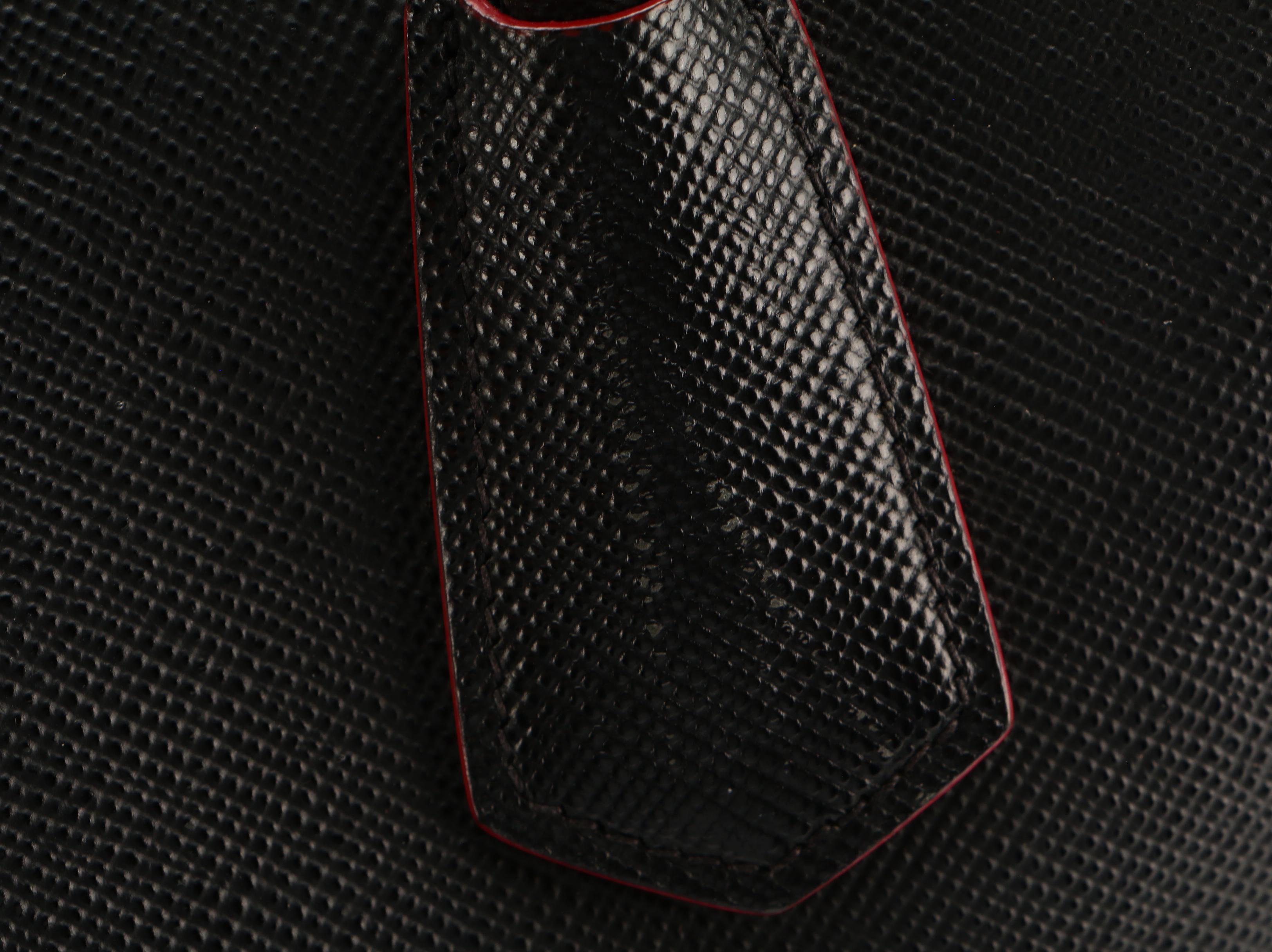 Prada Large Double Bag in Black Saffiano Leather