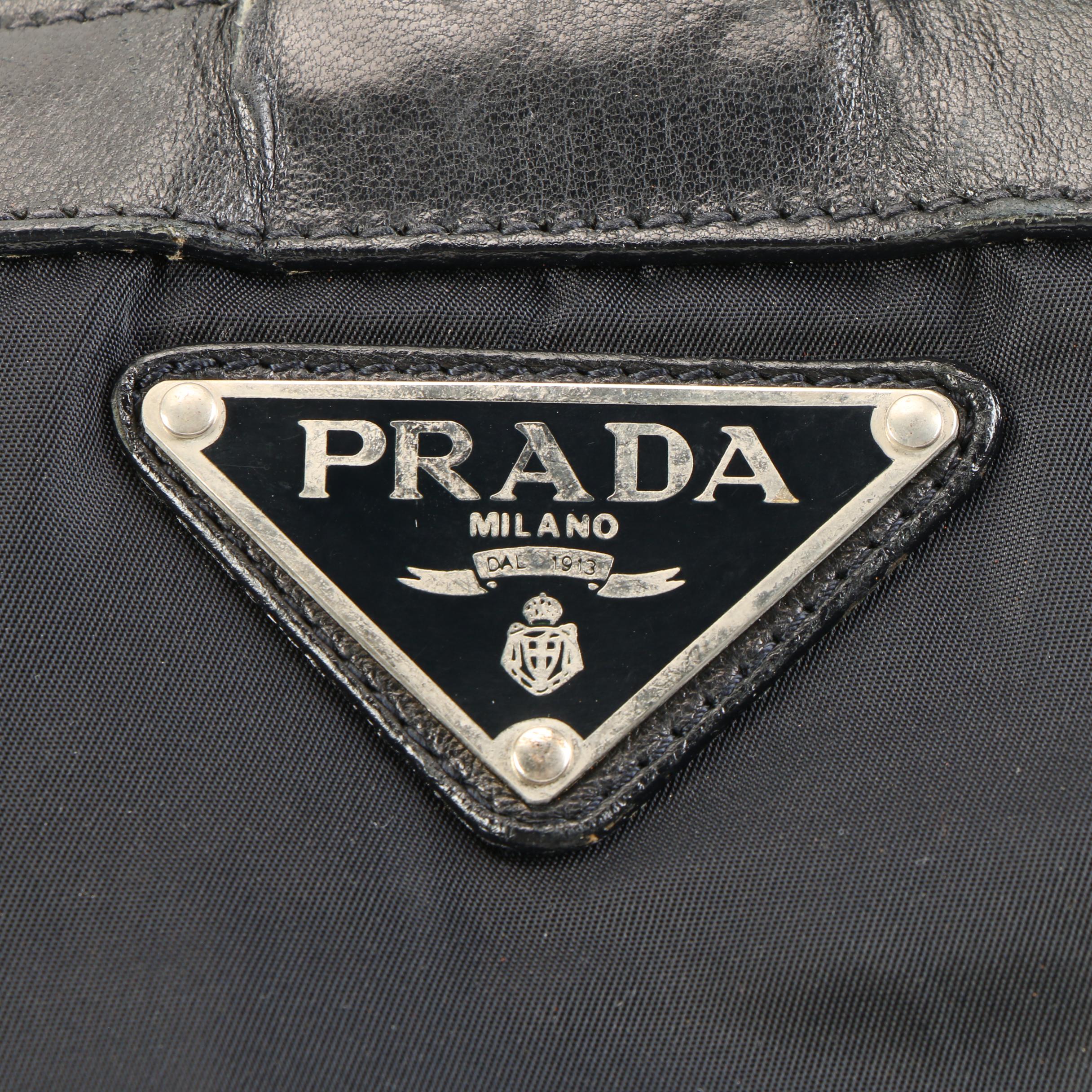 Prada Double Pocket Backpack Bag B8491 in Nylon and Leather