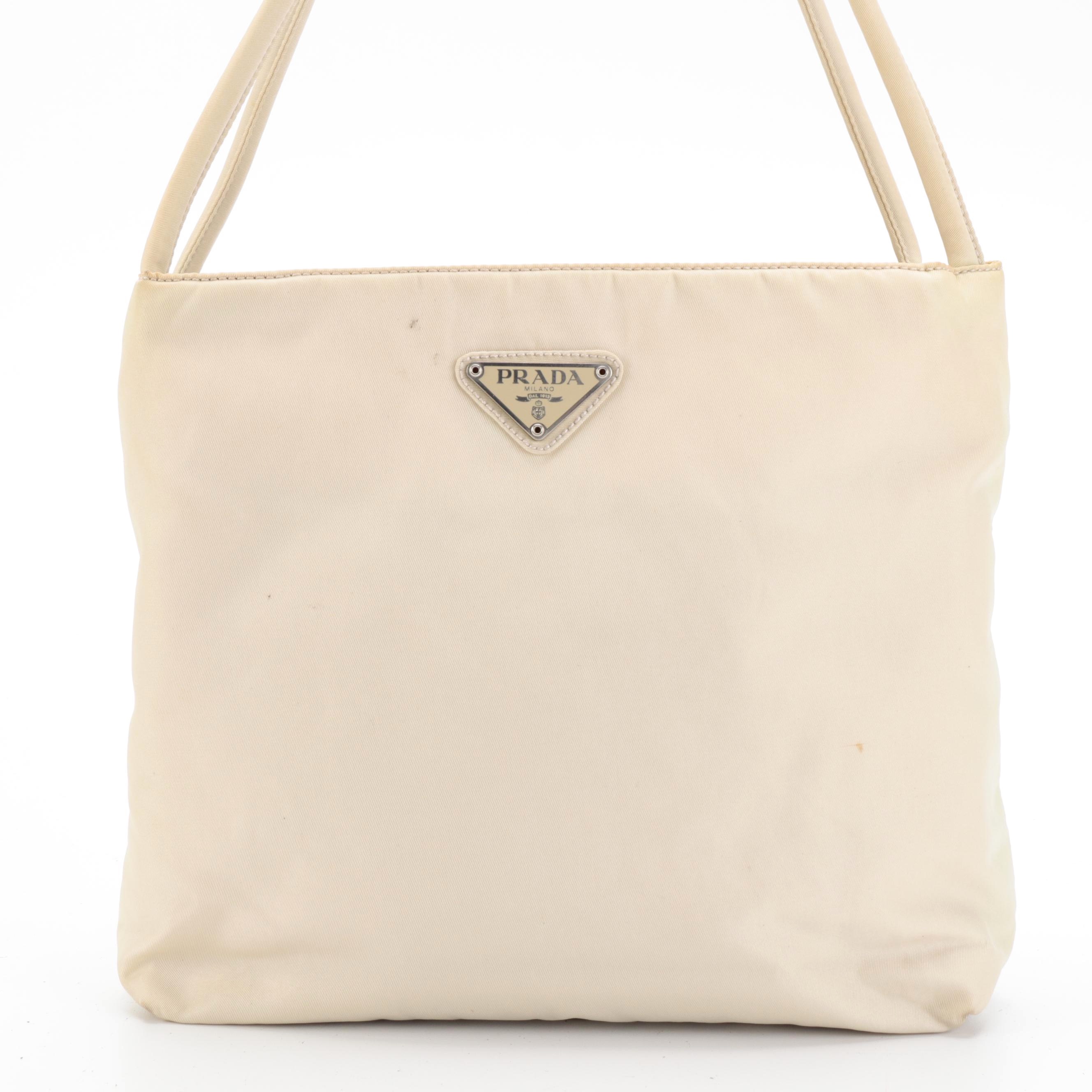 Prada Light Beige Nylon Handbag