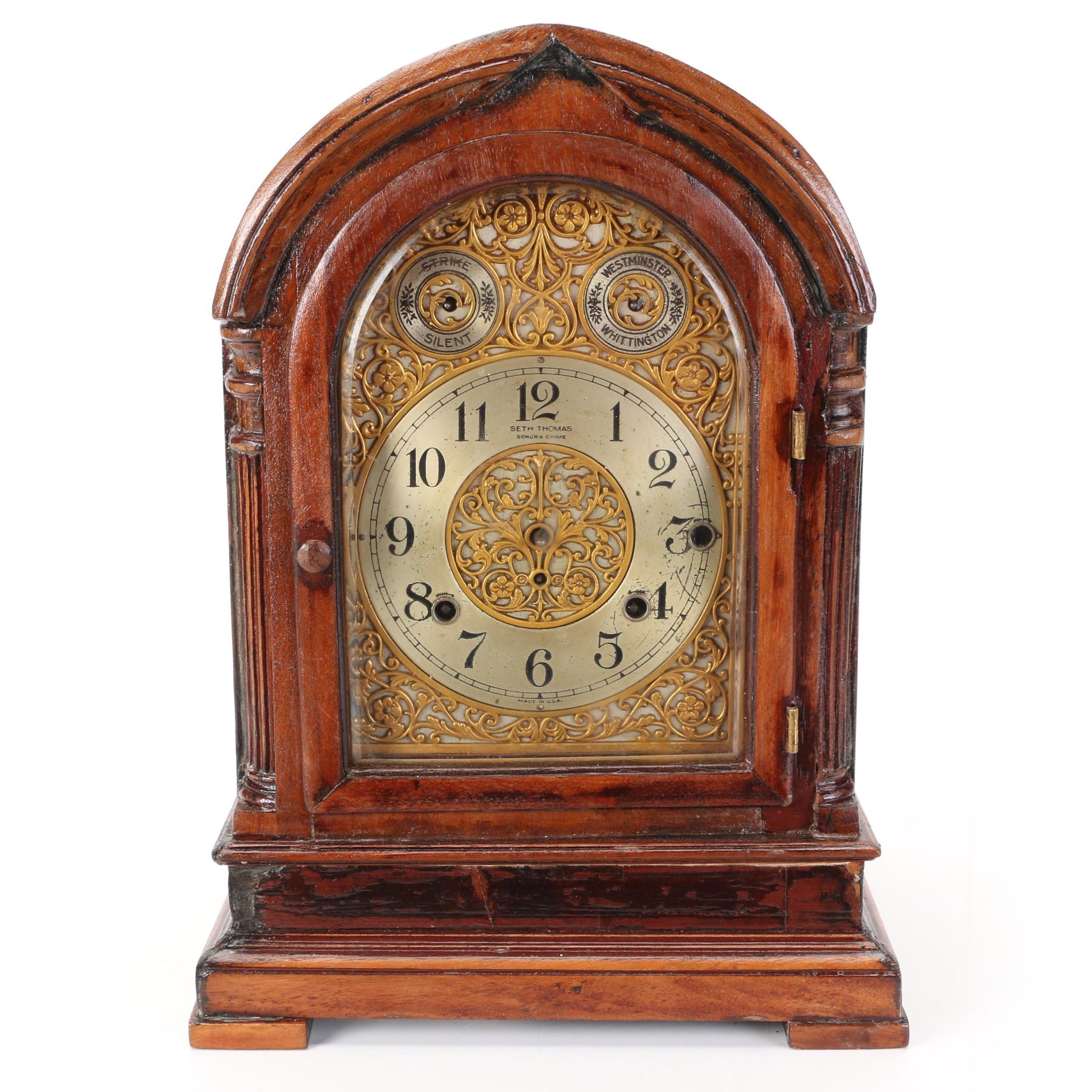 Seth Thomas Clock Co. Mahogany Mantle Clock, Early 20th Century