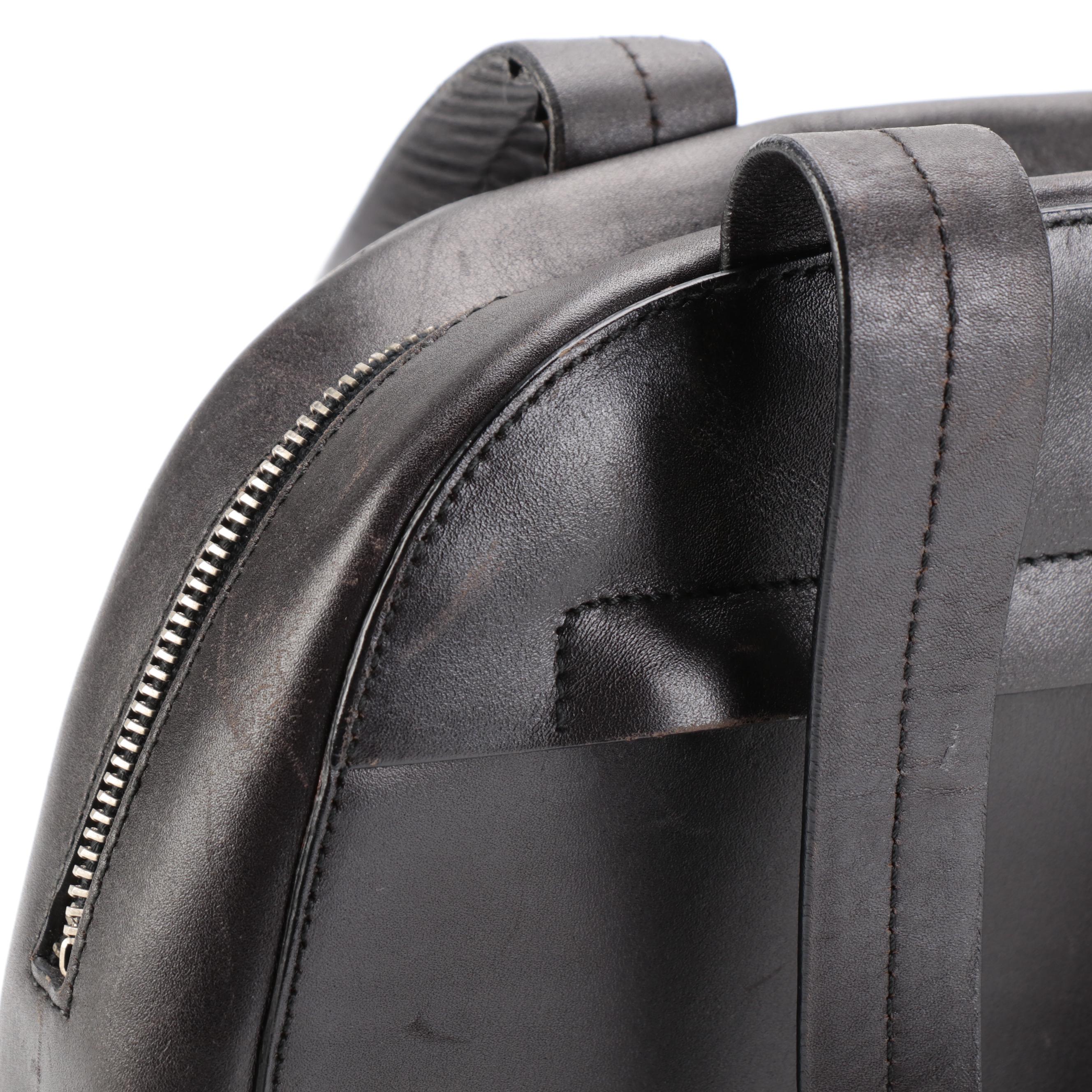 Prada Top Handle Bag in Vitello and Gomma Ebano Leather With Padlock and Key