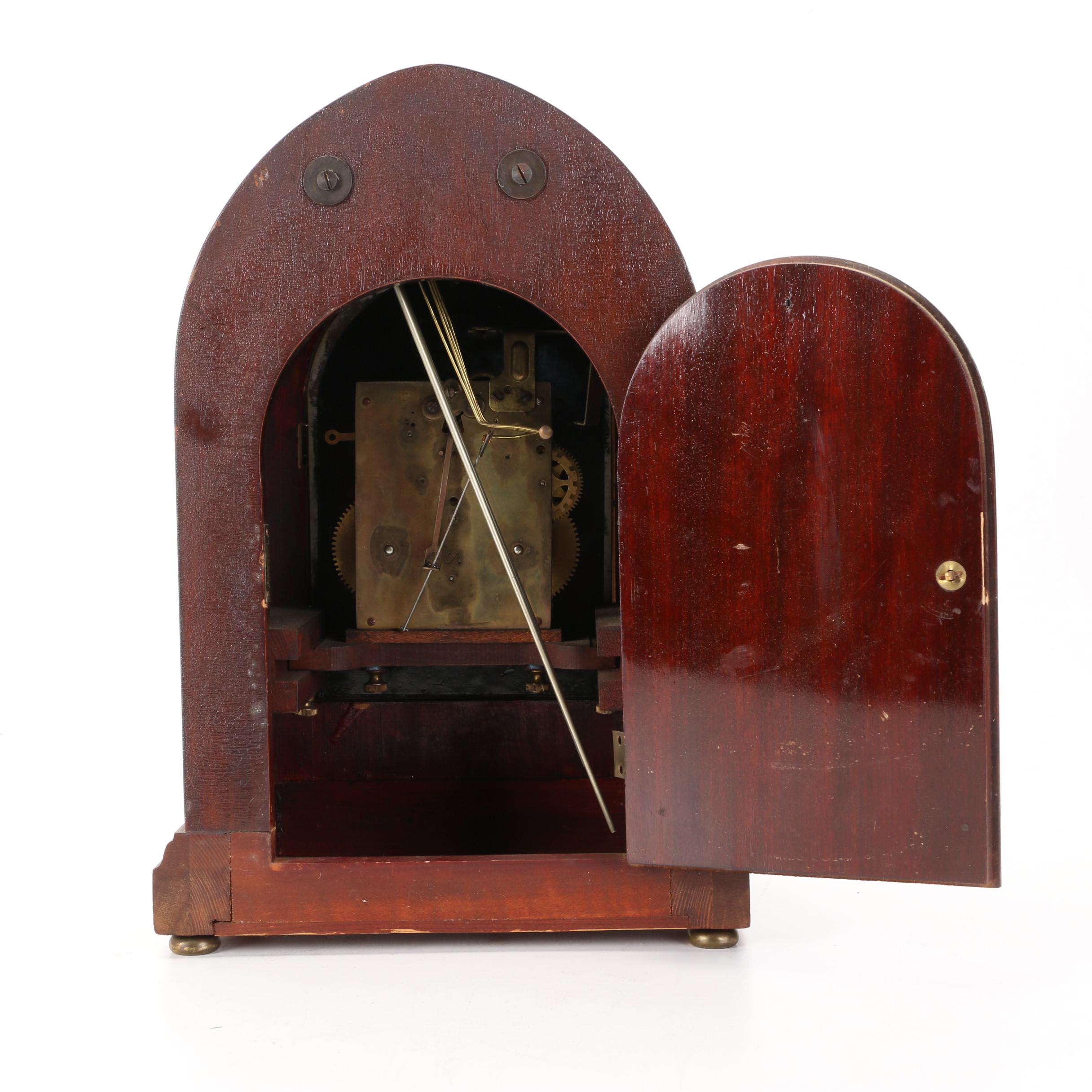 Hamburg American Clock Company Mahogany Beehive Mantel Clock