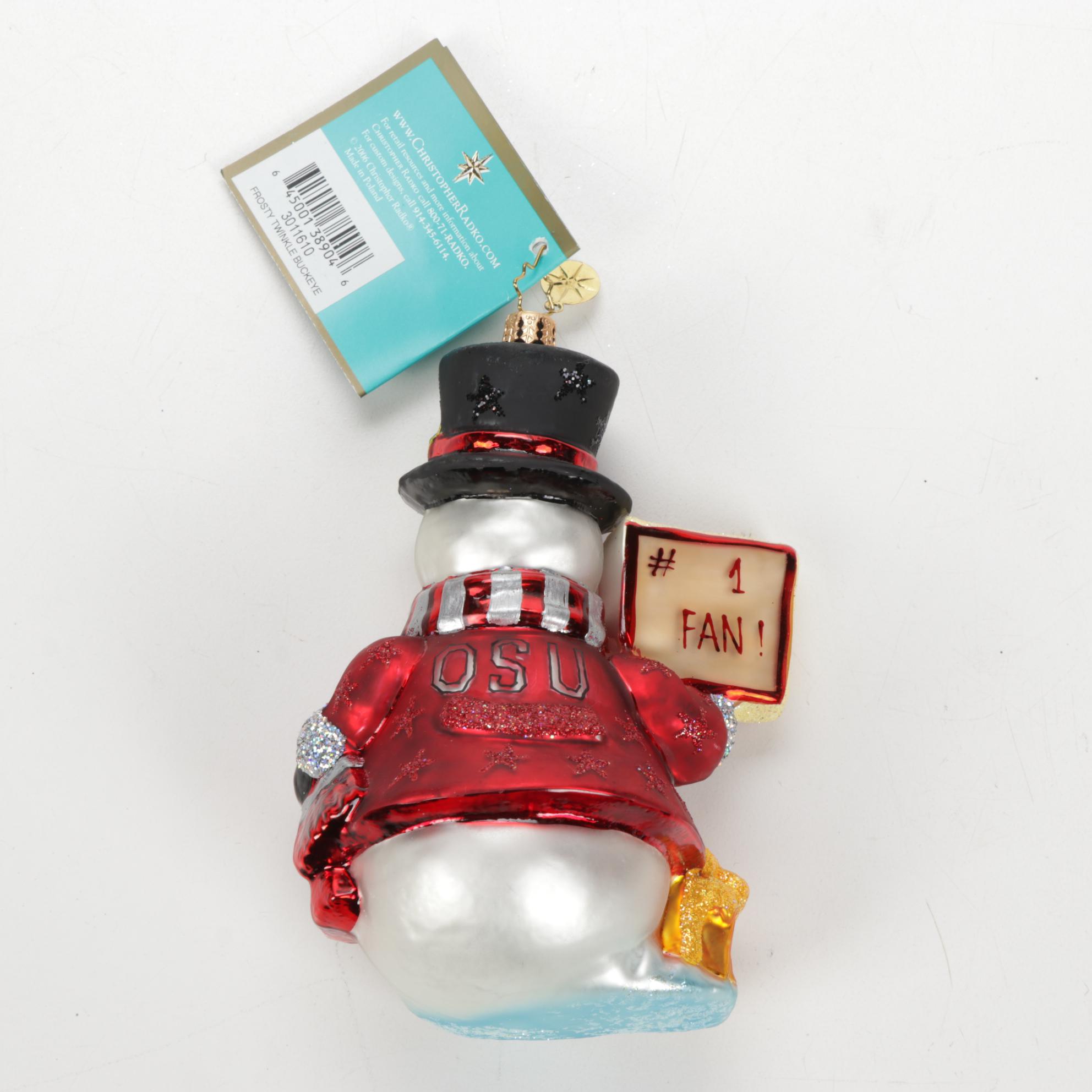Christopher Radko Ohio State University Ornaments