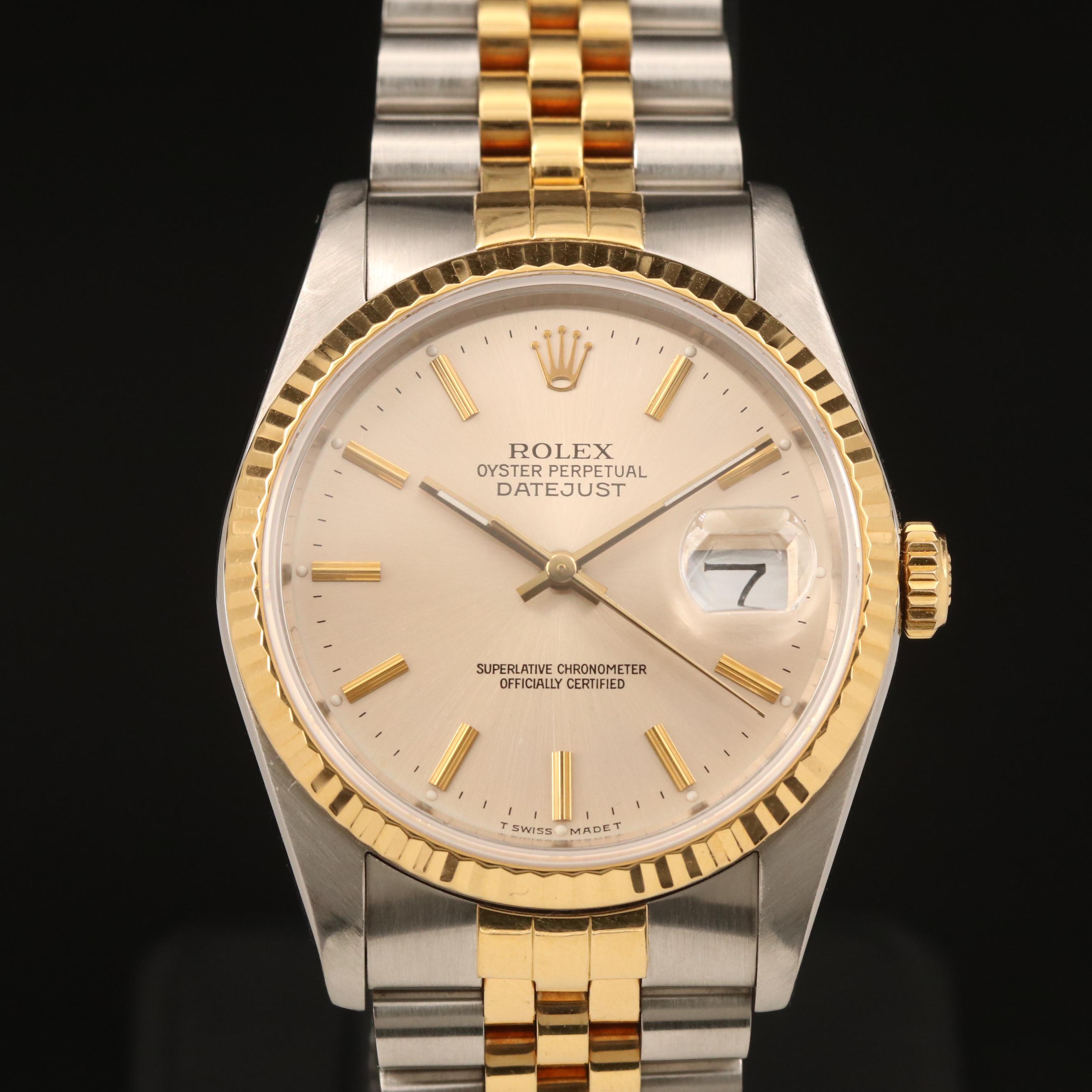 1988 Rolex Datejust 16233 18K Gold and Stainless Steel Automatic Watch