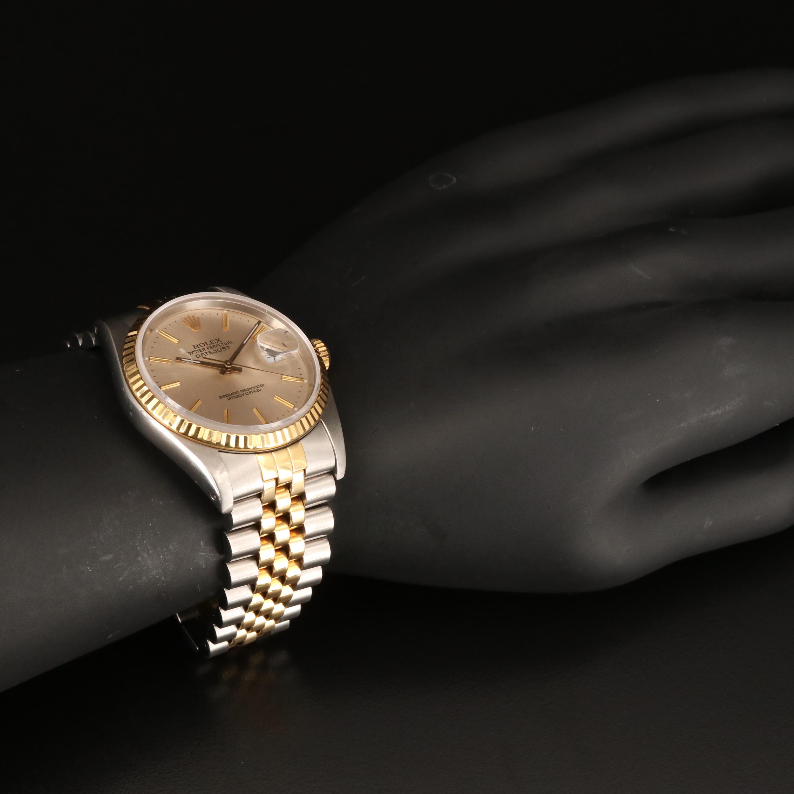 1988 Rolex Datejust 16233 18K Gold and Stainless Steel Automatic Watch
