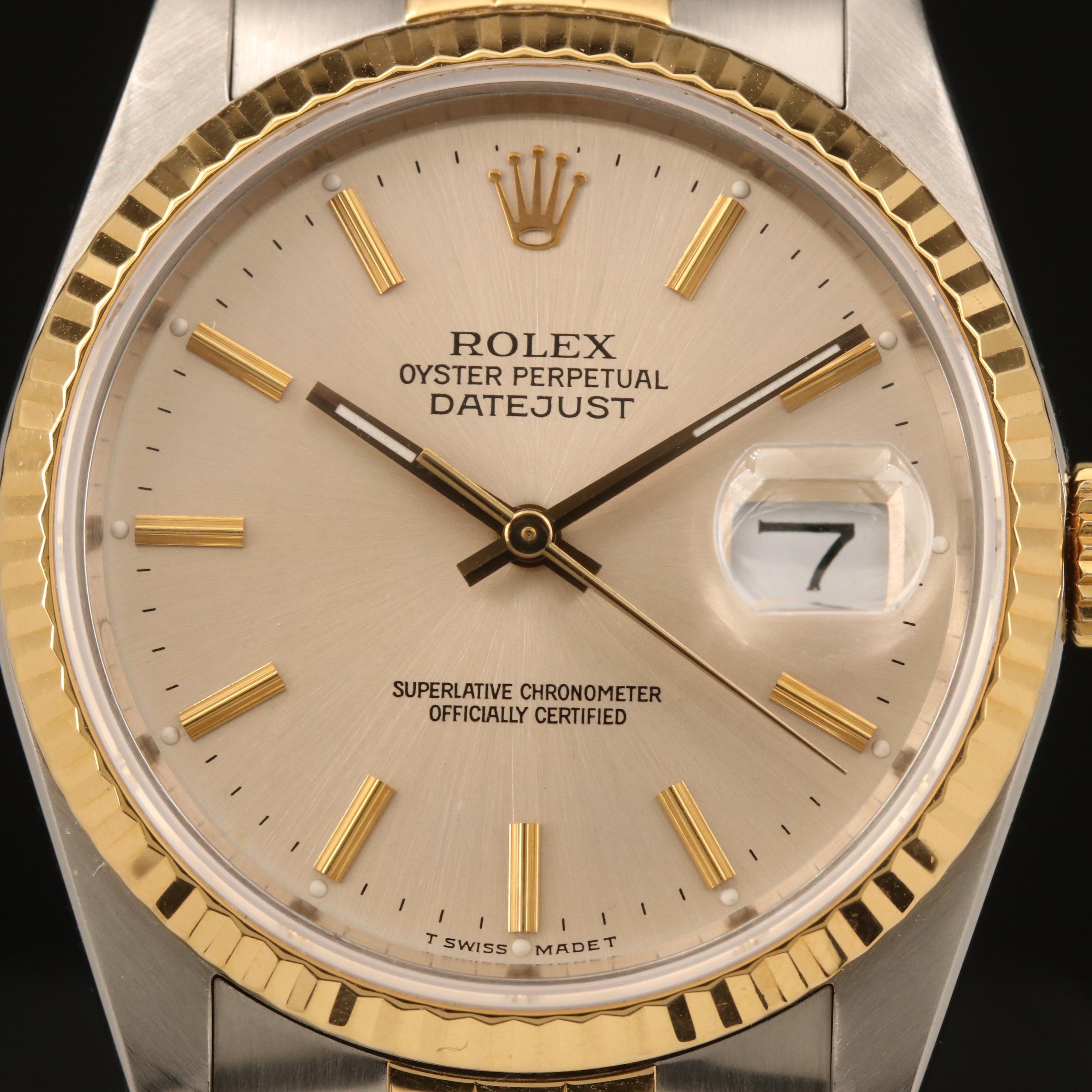 1988 Rolex Datejust 16233 18K Gold and Stainless Steel Automatic Watch