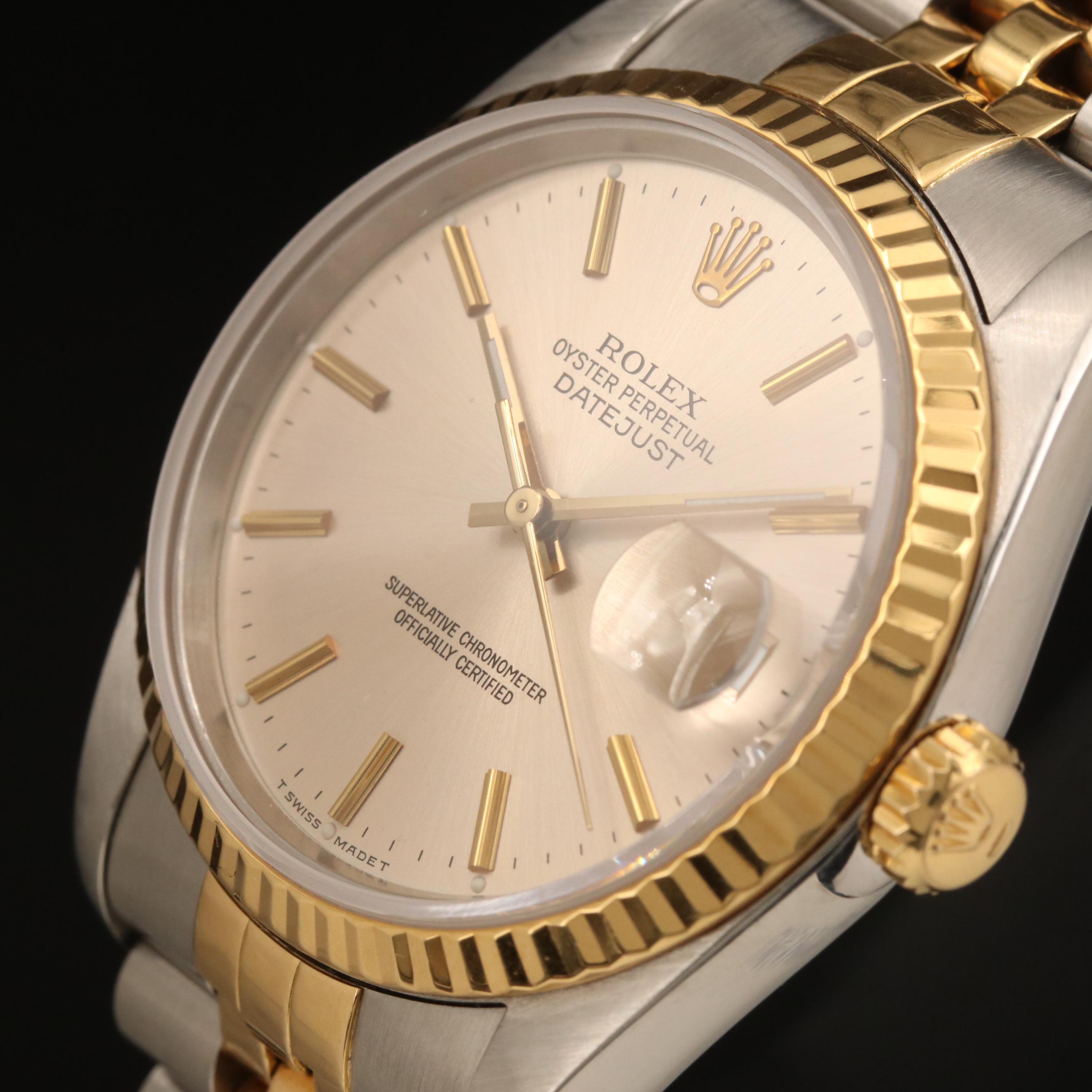 1988 Rolex Datejust 16233 18K Gold and Stainless Steel Automatic Watch