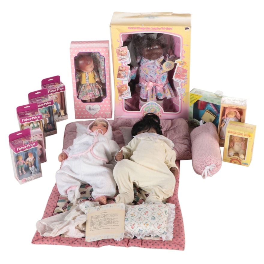 Coleco "Cabbage Patch Kids with Growing Hair" and Other Dolls, Late 20th Century