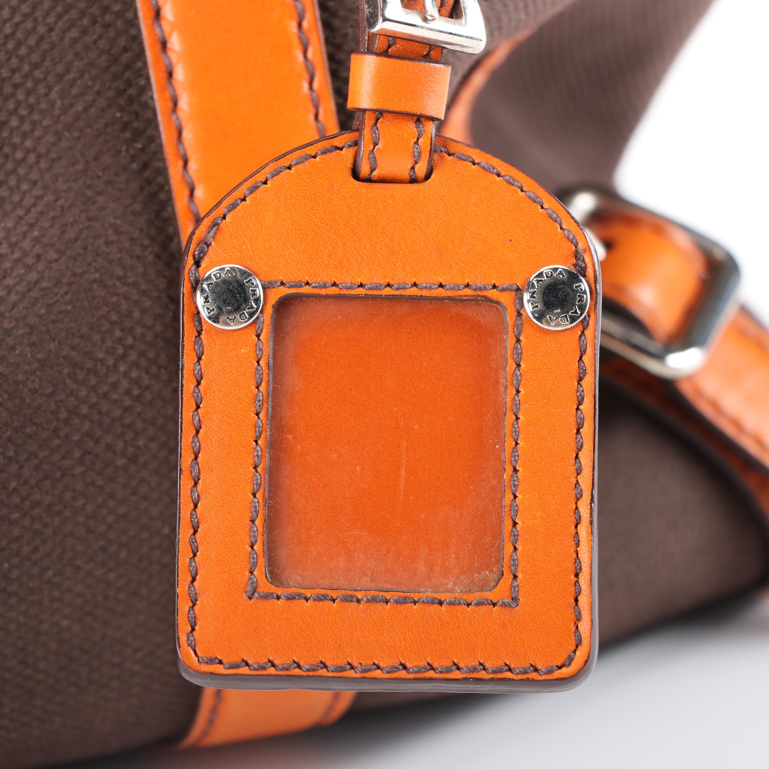 Prada Tote Bag with Flap Closure in Canvas with Leather Trim