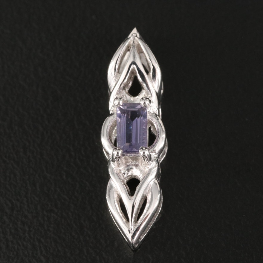 Sterling Silver Iolite Slide Pendant