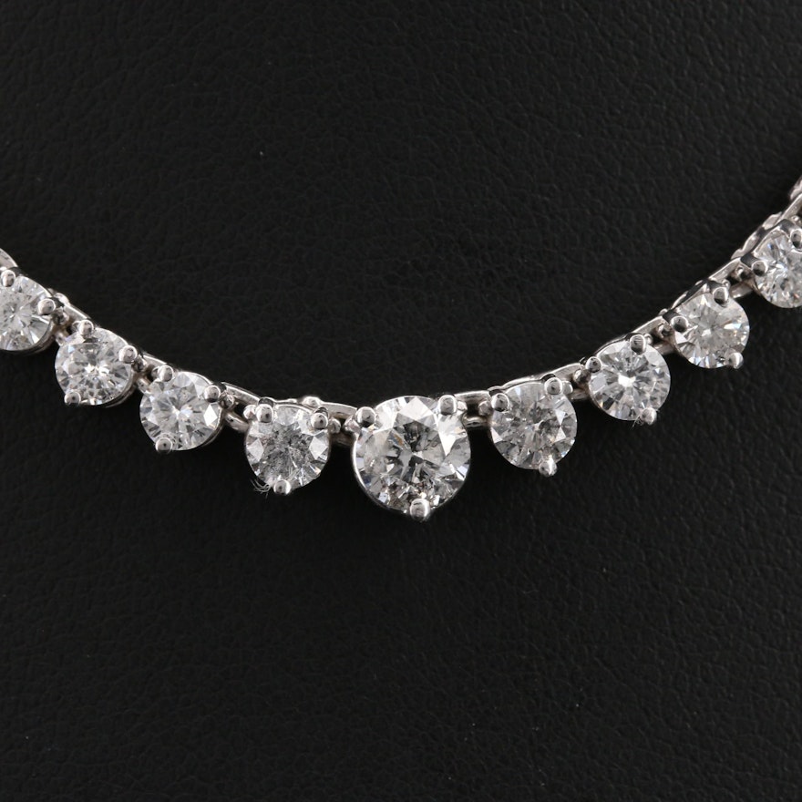 14K 10.83 CTW Graduated Diamond Necklace