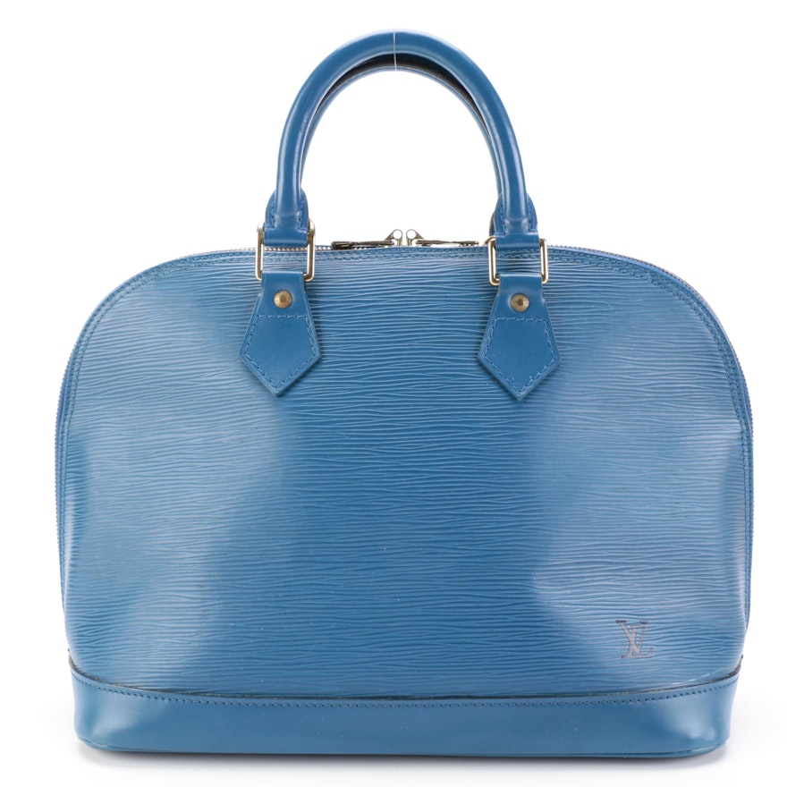 Louis Vuitton Alma Bag in Blue Epi Leather