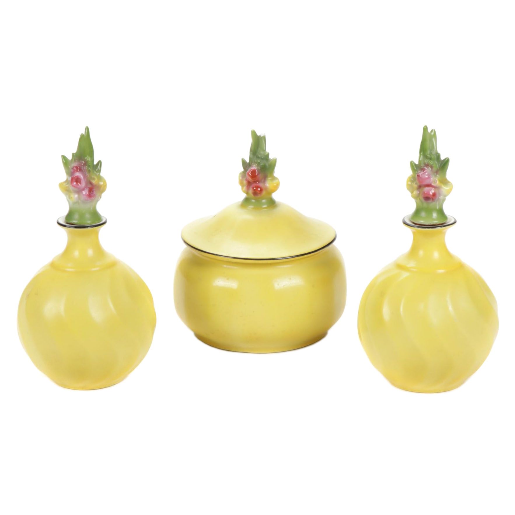 German Porcelain Dresser Jars, Early to Mid 20th Century