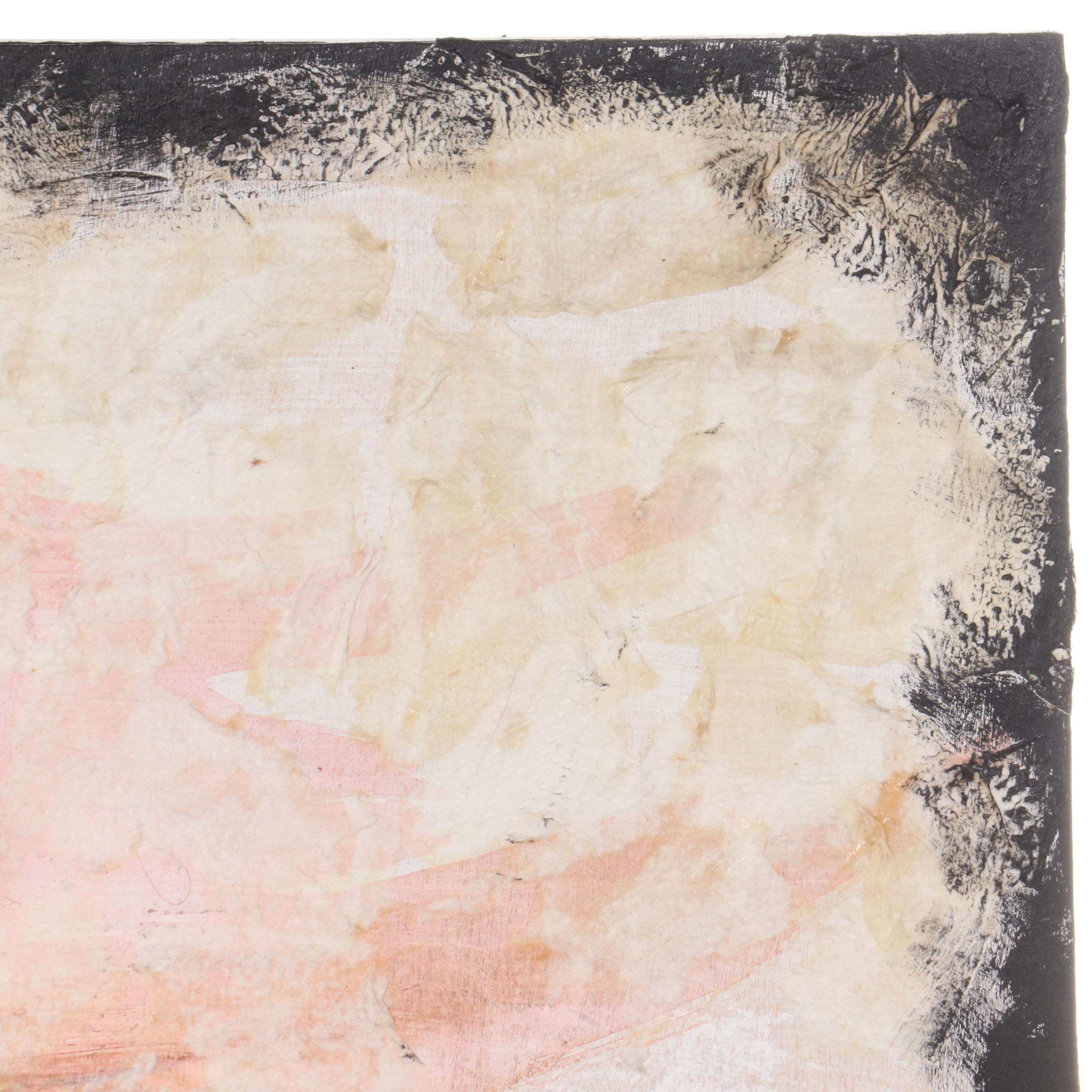 Jeremiah Caudill Acrylic And Collage Painting "Blood Sky," 2009