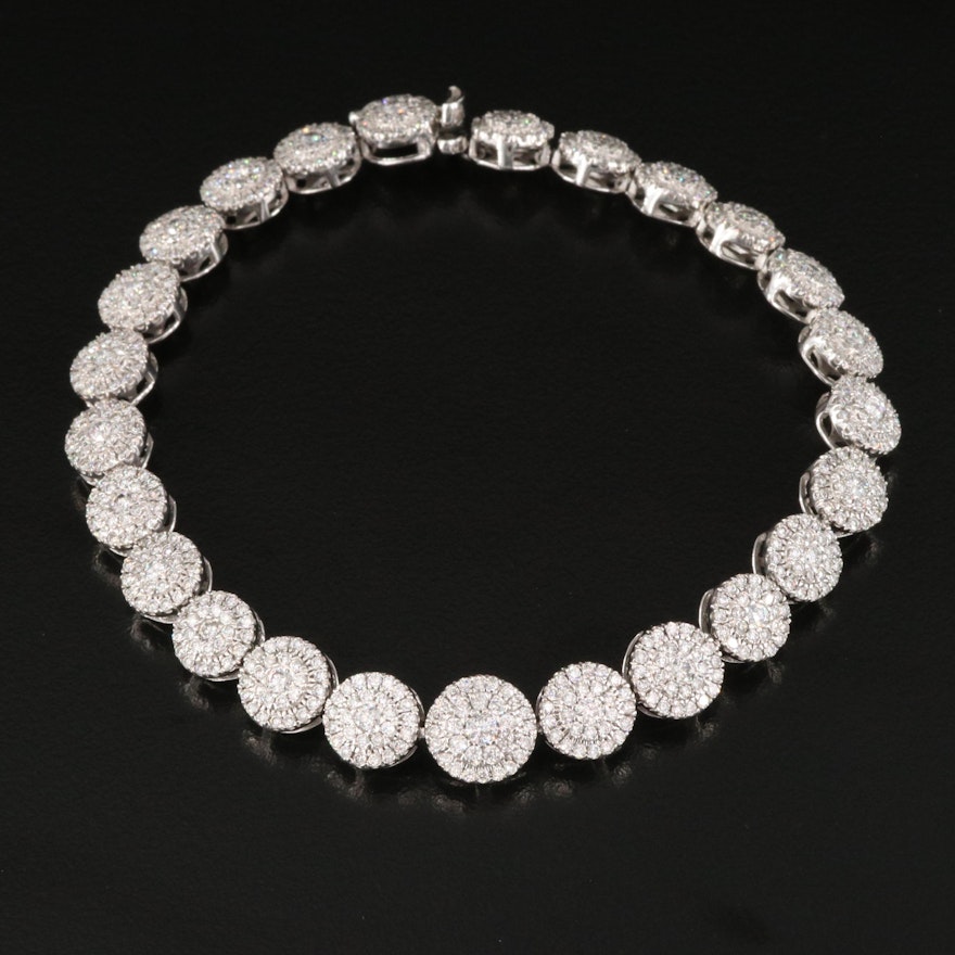 14K 3.96 CTW Diamond Cluster Link Bracelet