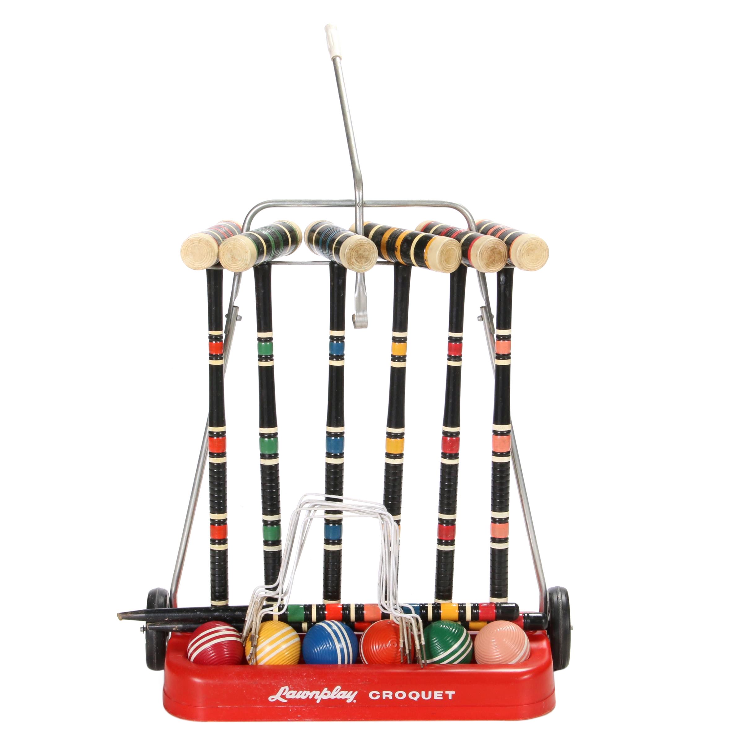 Lawnplay Croquet Set with Rolling Cart