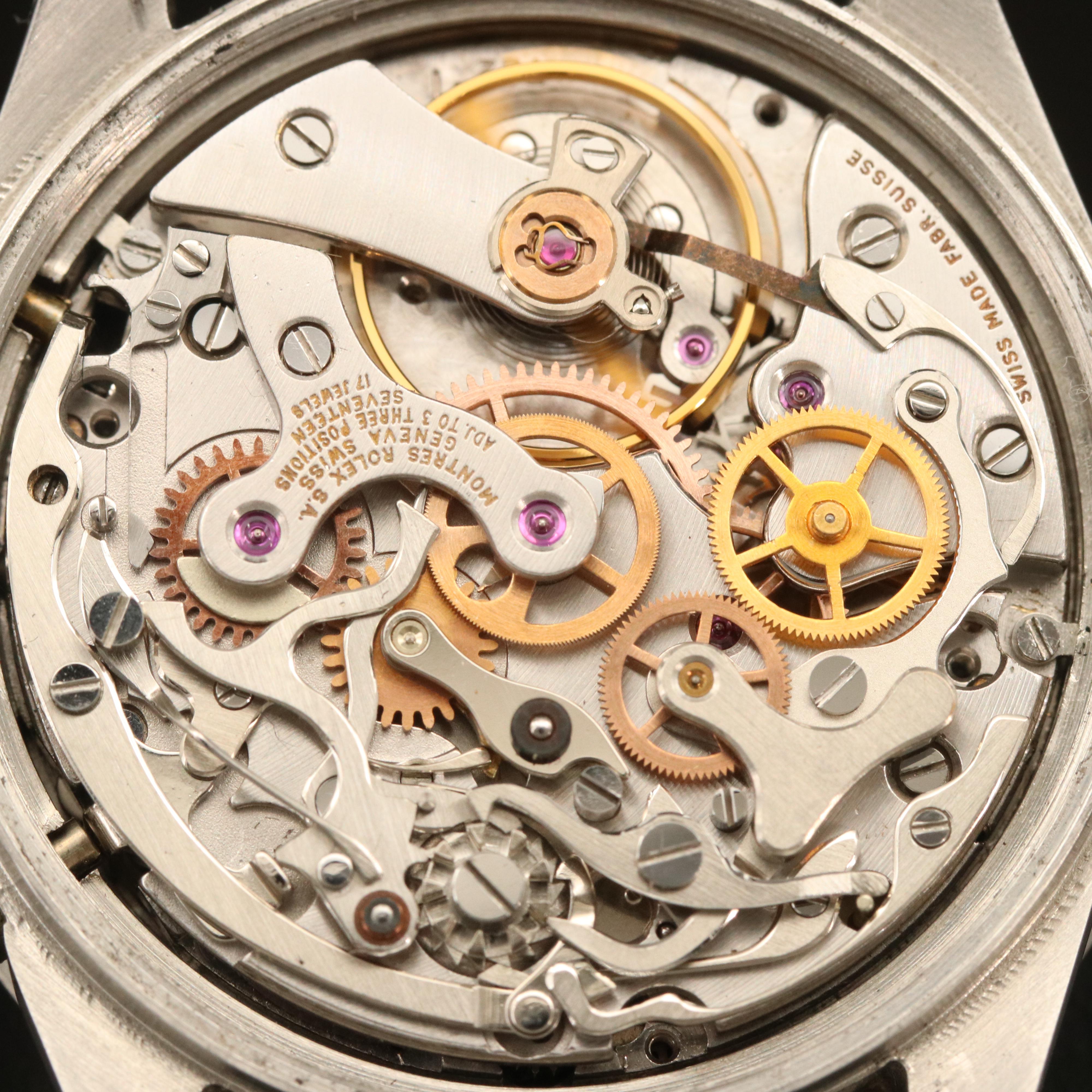 1968 Rolex Cosmograph Daytona 6241 Stainless Steel Stem Wind Watch