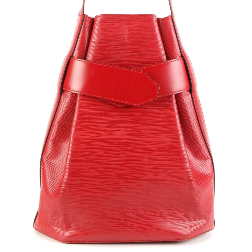 Louis Vuitton Sac D'Epaule GM Bag in Castillan Red Epi Leather