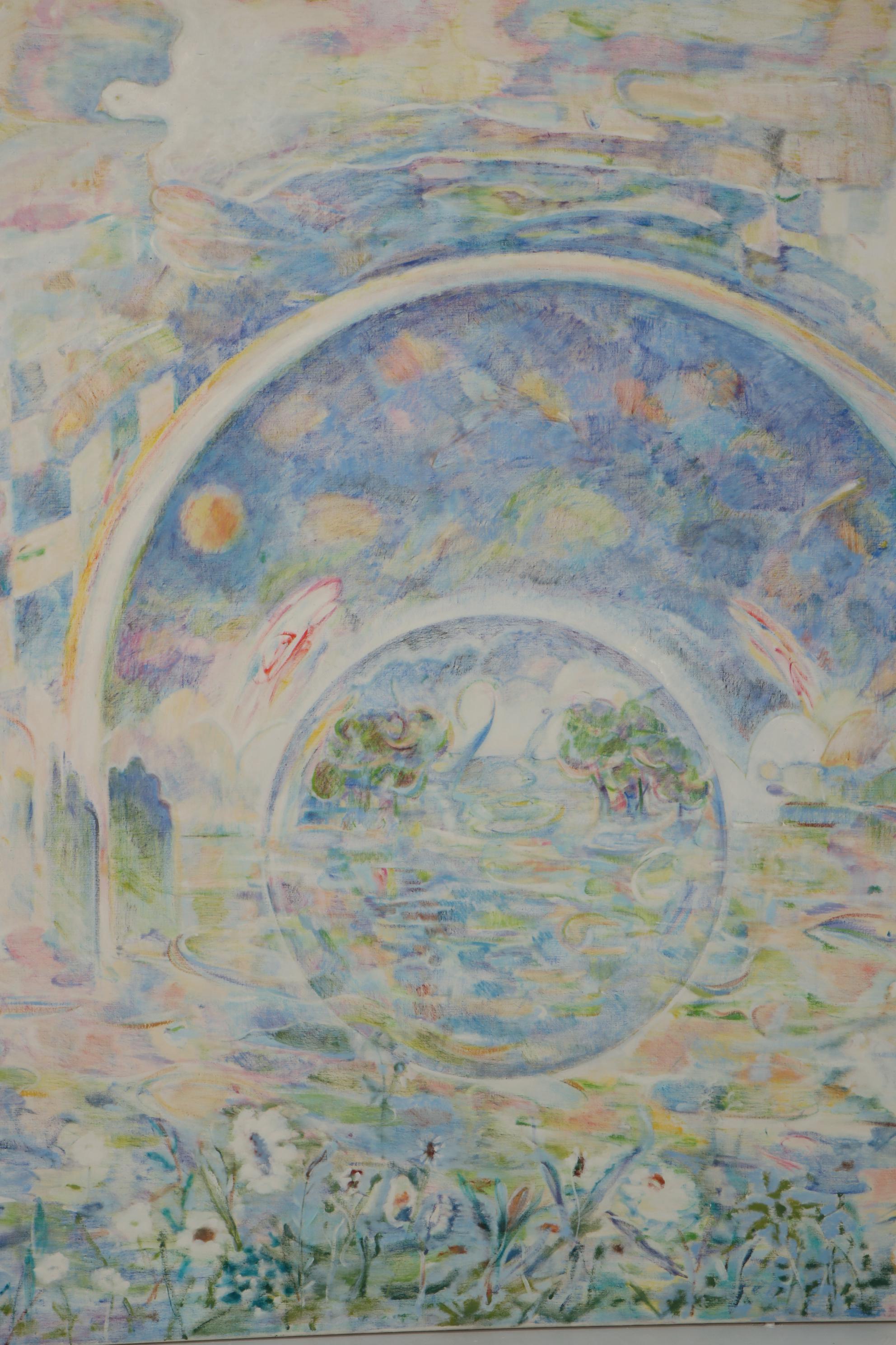 Ronald D. Newman Monumental Oil Painting "Water" From the "Elements" Suite, 1979
