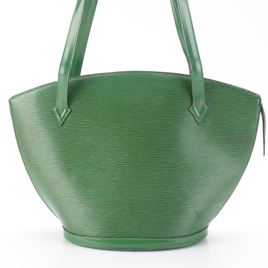 Louis Vuitton St. Jacques GM Handbag in Borneo Green Epi and Smooth Leather