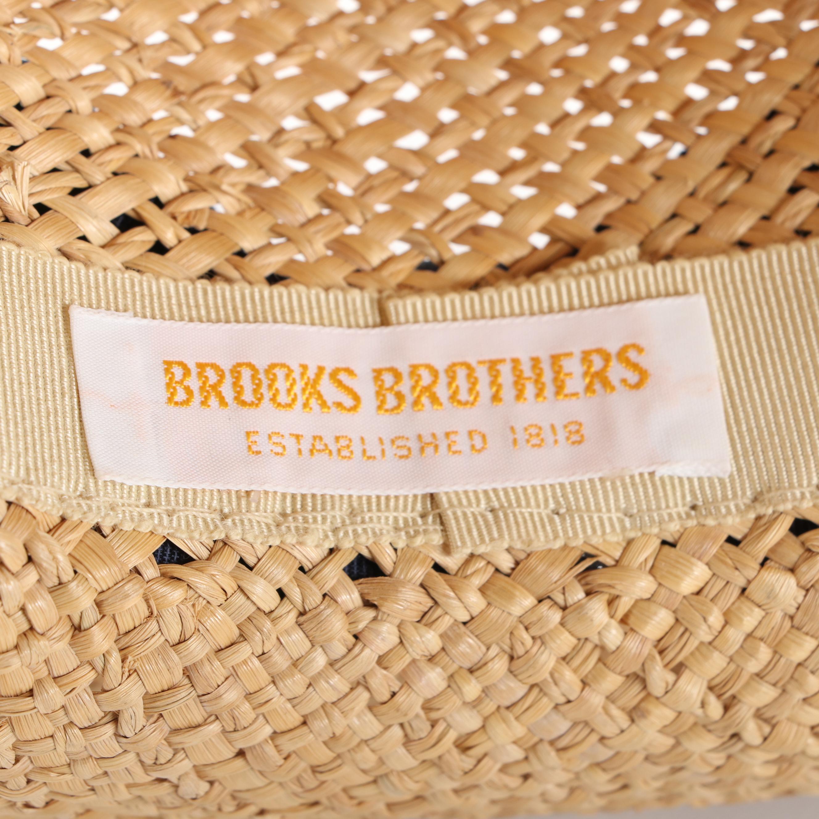 Frank Olive for Saks Fifth Avenue Woven Hat and Brooks Brothers Hat with Box