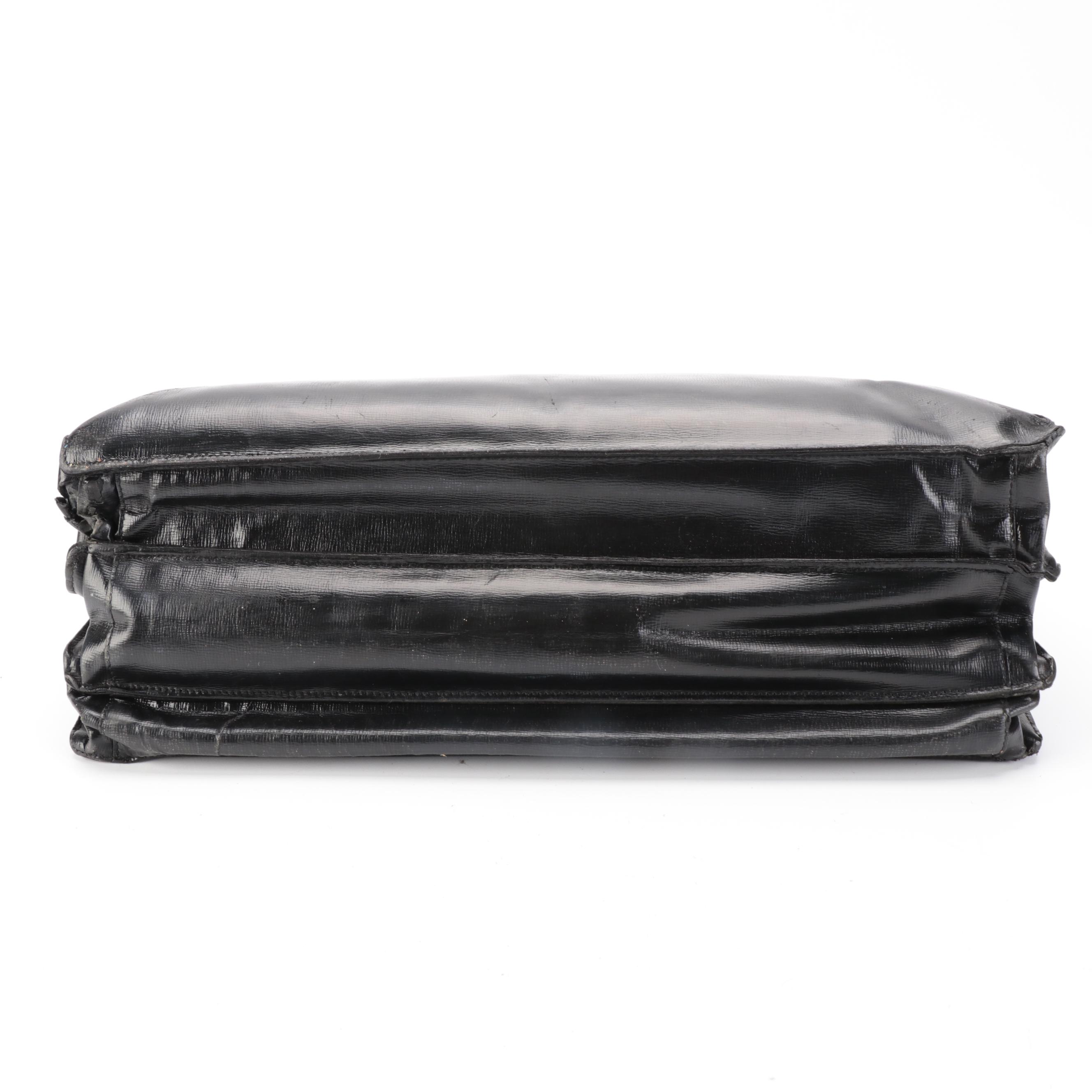 Prada Locking Briefcase in Black Saffiano Leather