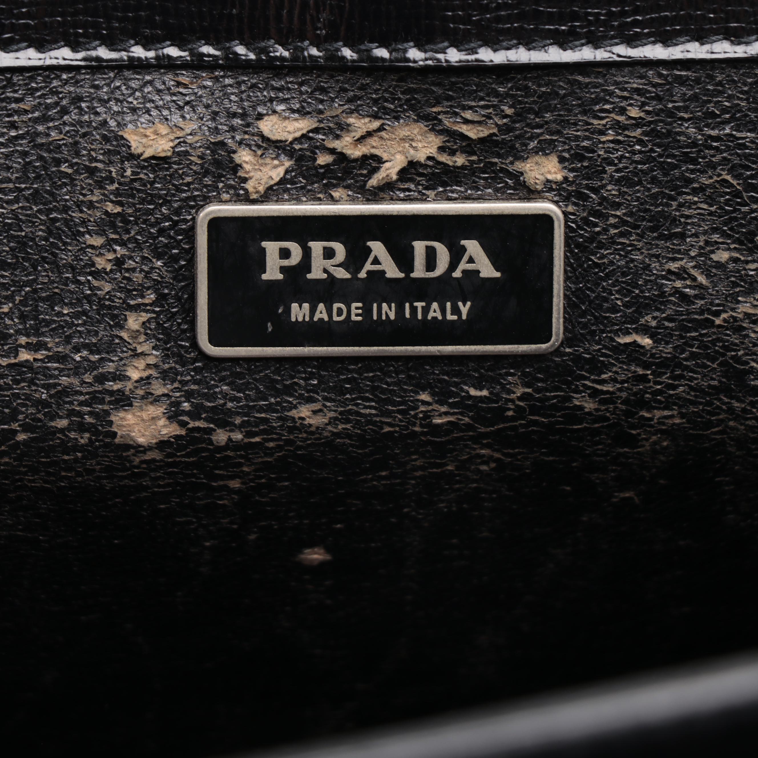 Prada Locking Briefcase in Black Saffiano Leather