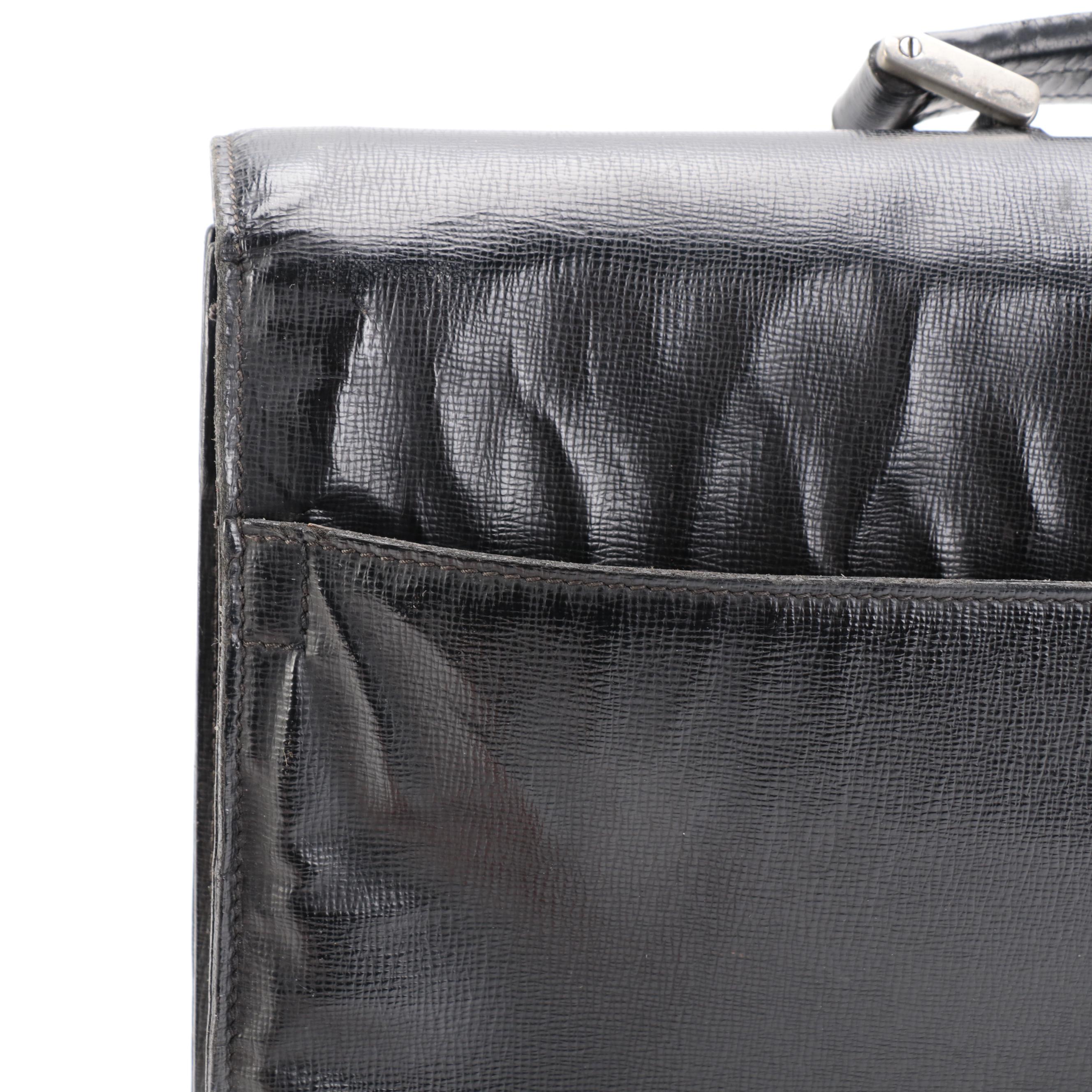 Prada Locking Briefcase in Black Saffiano Leather