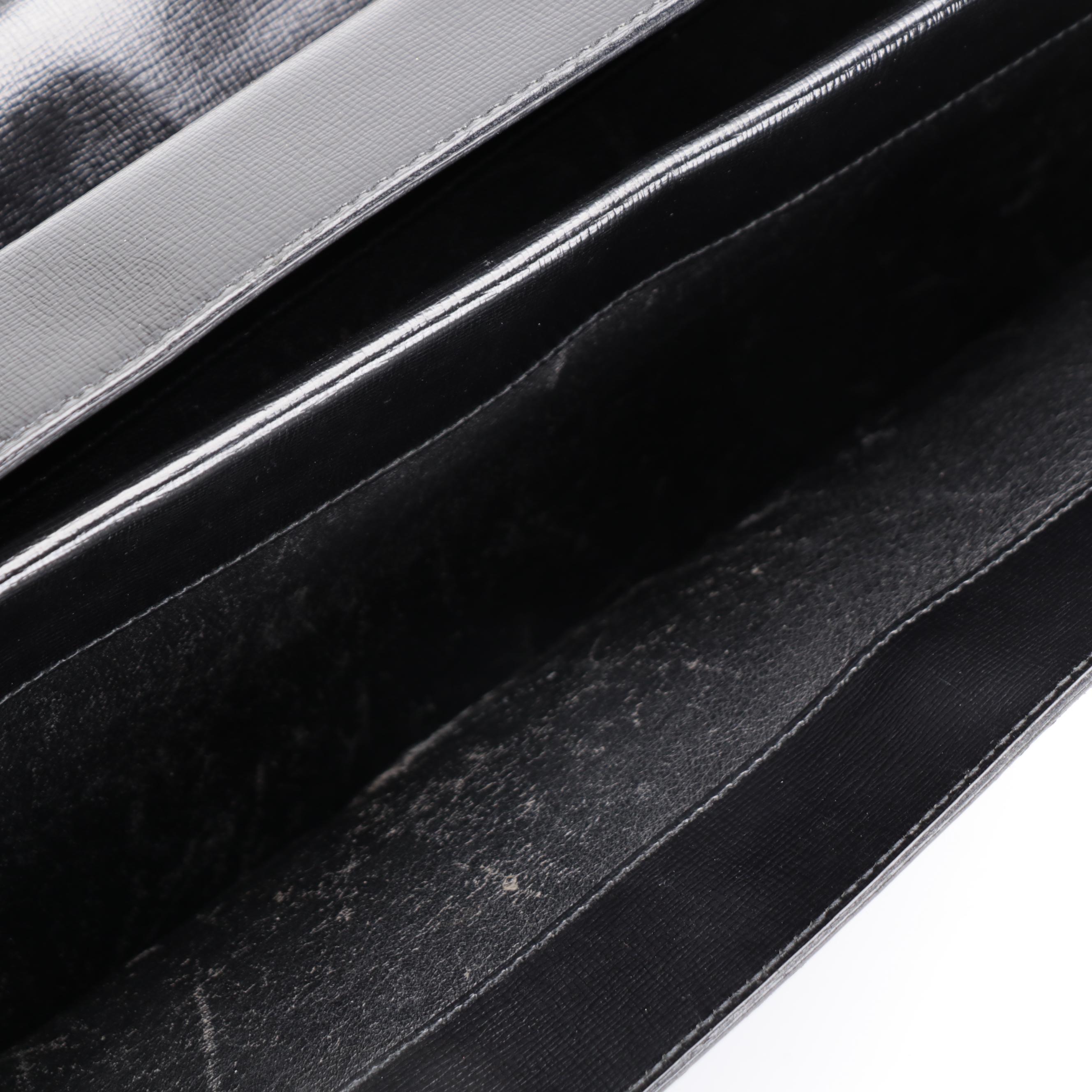 Prada Locking Briefcase in Black Saffiano Leather