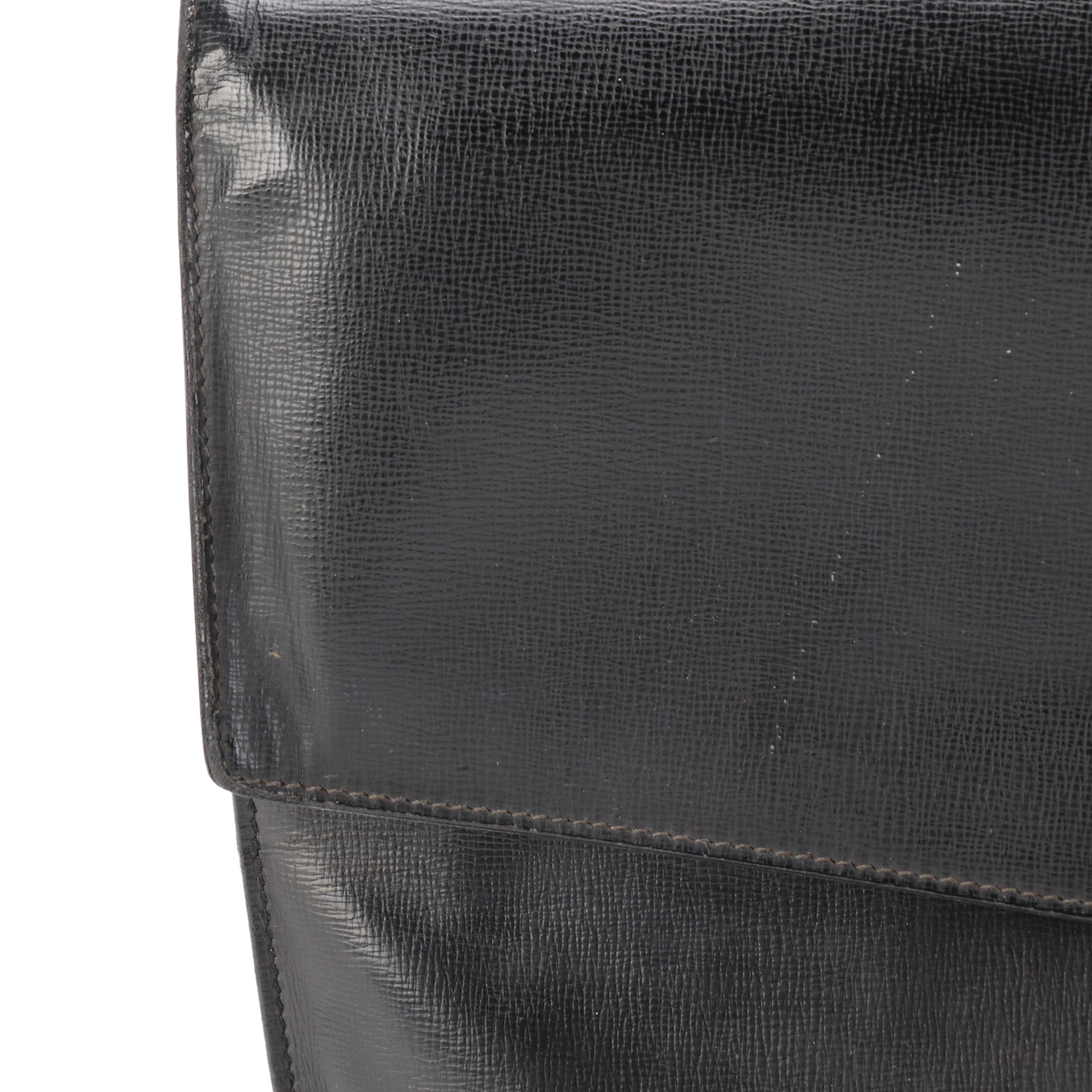 Prada Locking Briefcase in Black Saffiano Leather