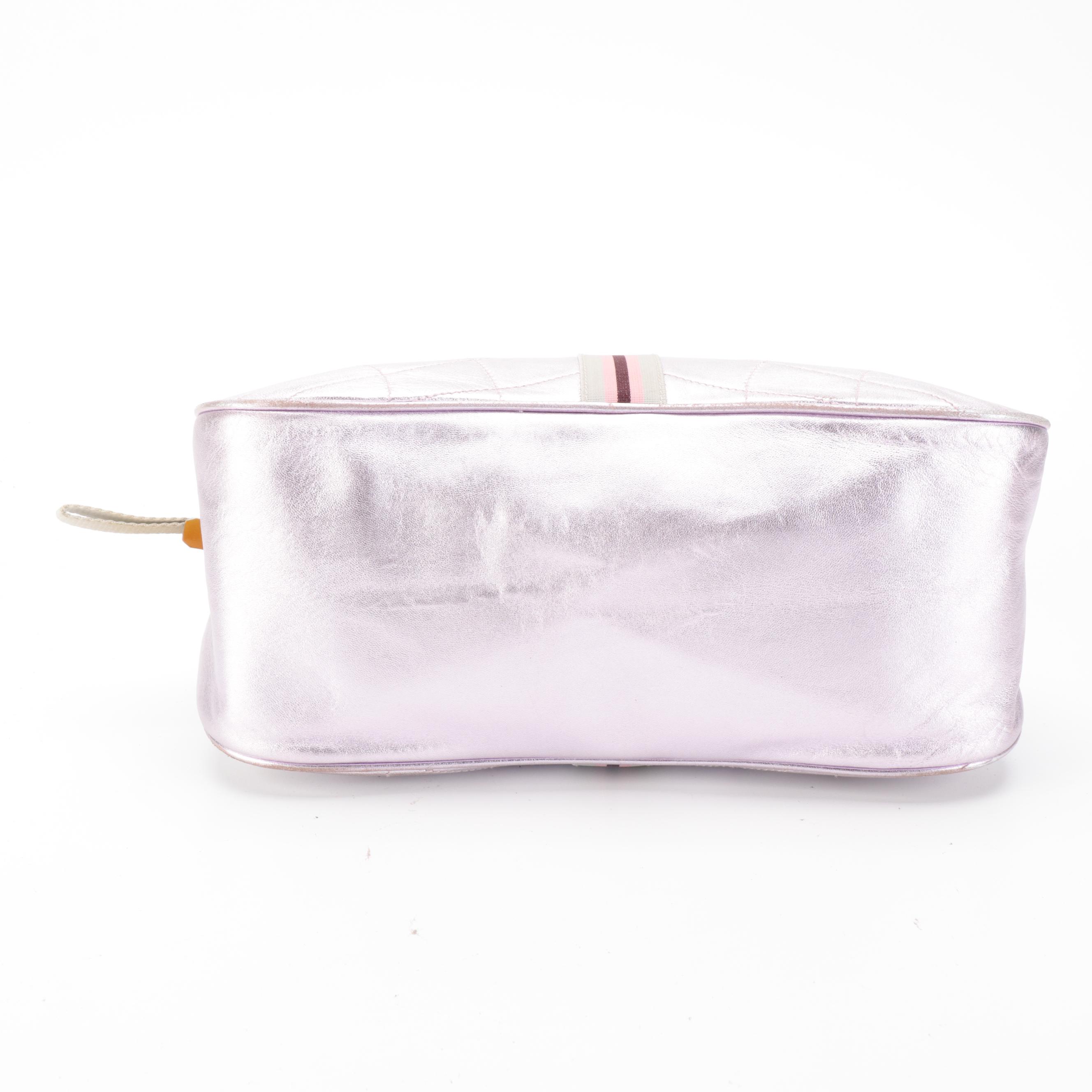 Prada Domed Handbag in Yellow Patent Leather and Light Purple Calfskin