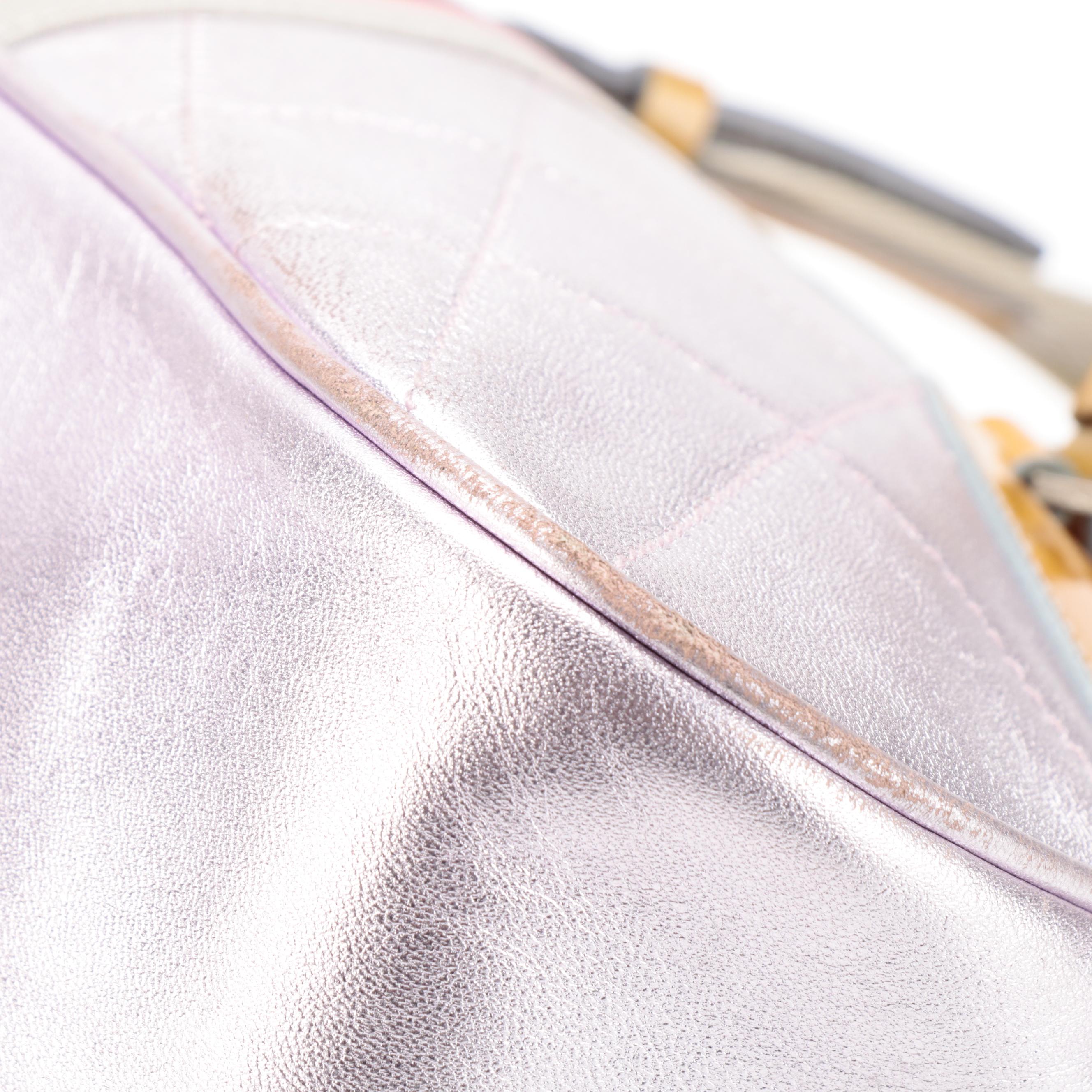 Prada Domed Handbag in Yellow Patent Leather and Light Purple Calfskin