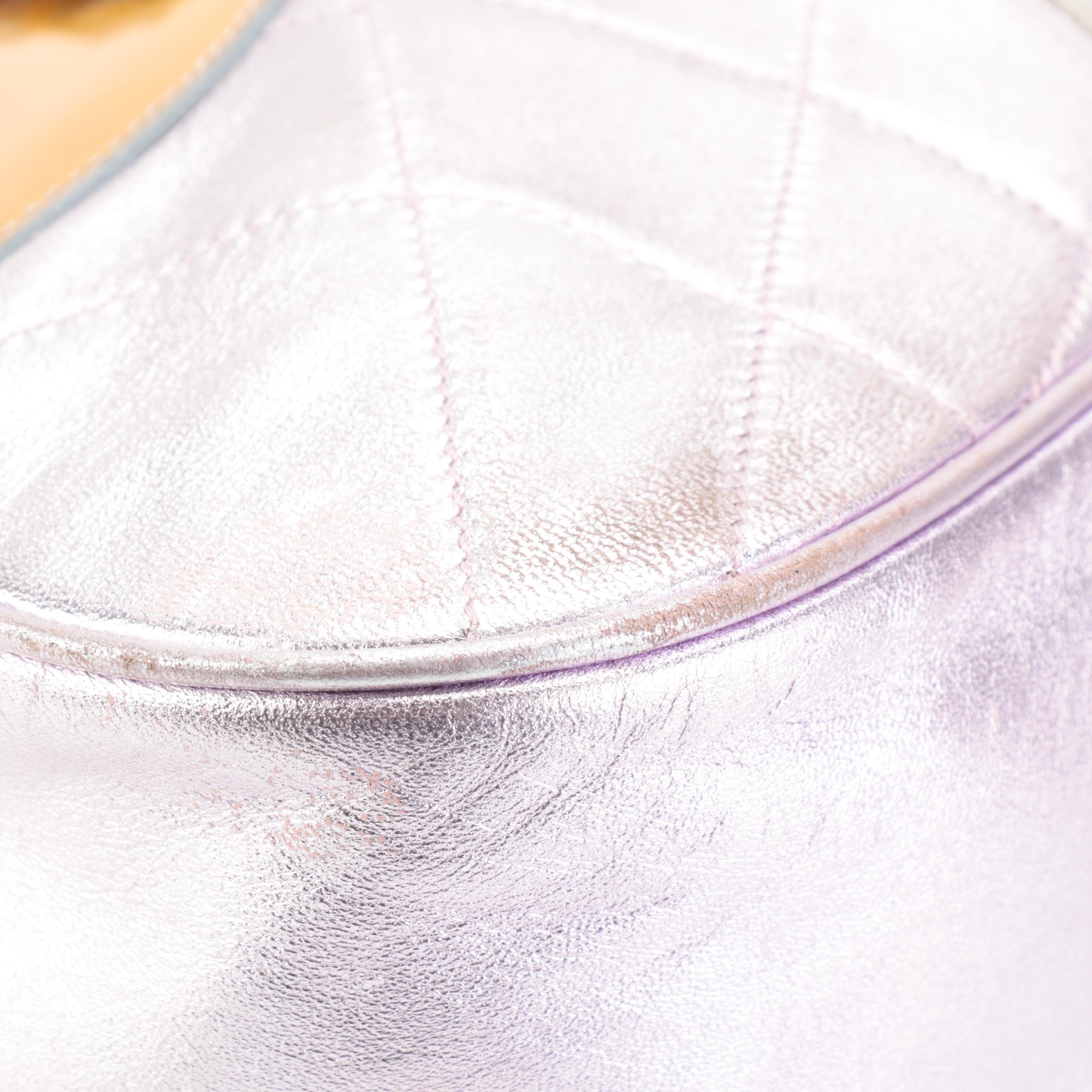 Prada Domed Handbag in Yellow Patent Leather and Light Purple Calfskin