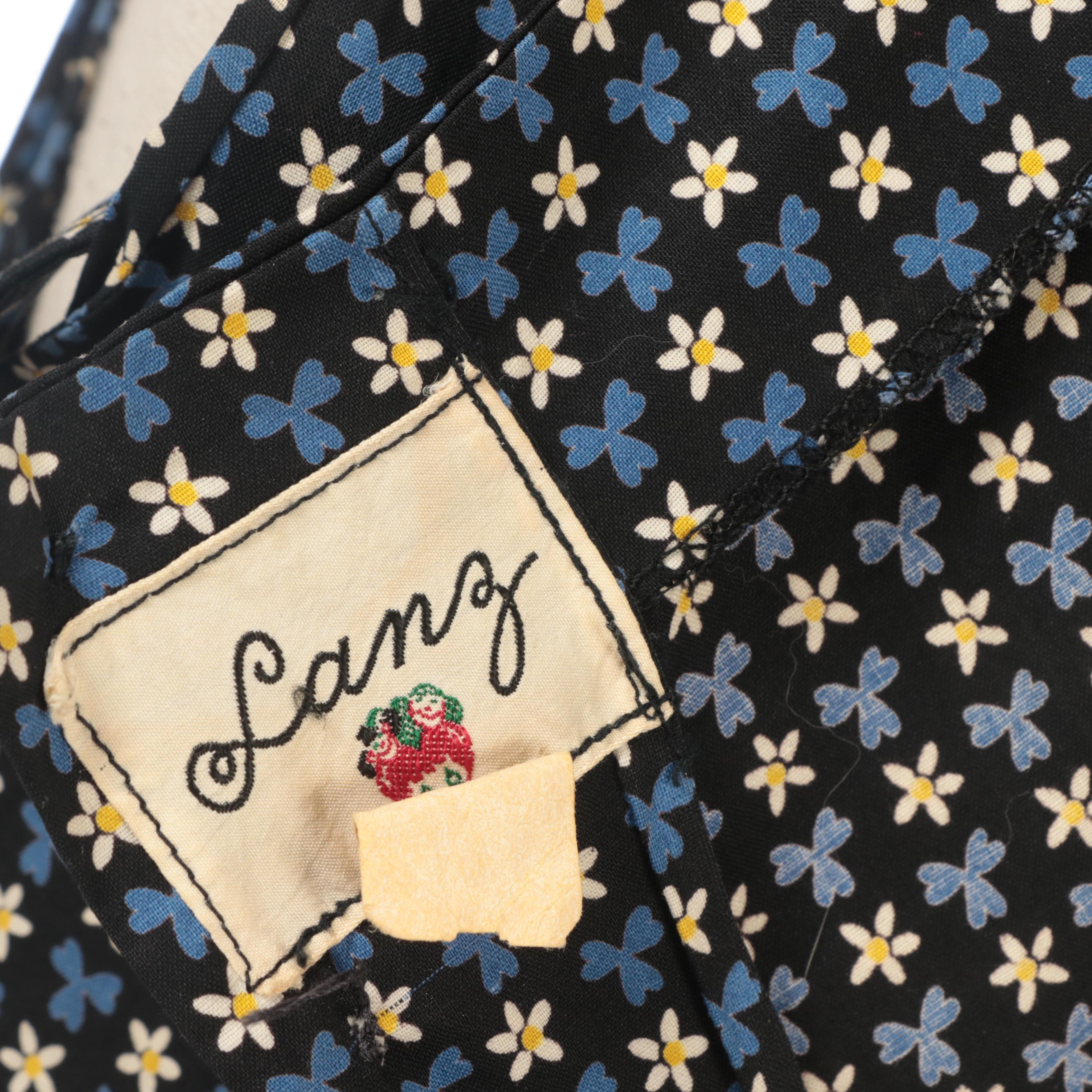 Lang and Other Floral and Dot Embroidered Dresses, Circa 1950s