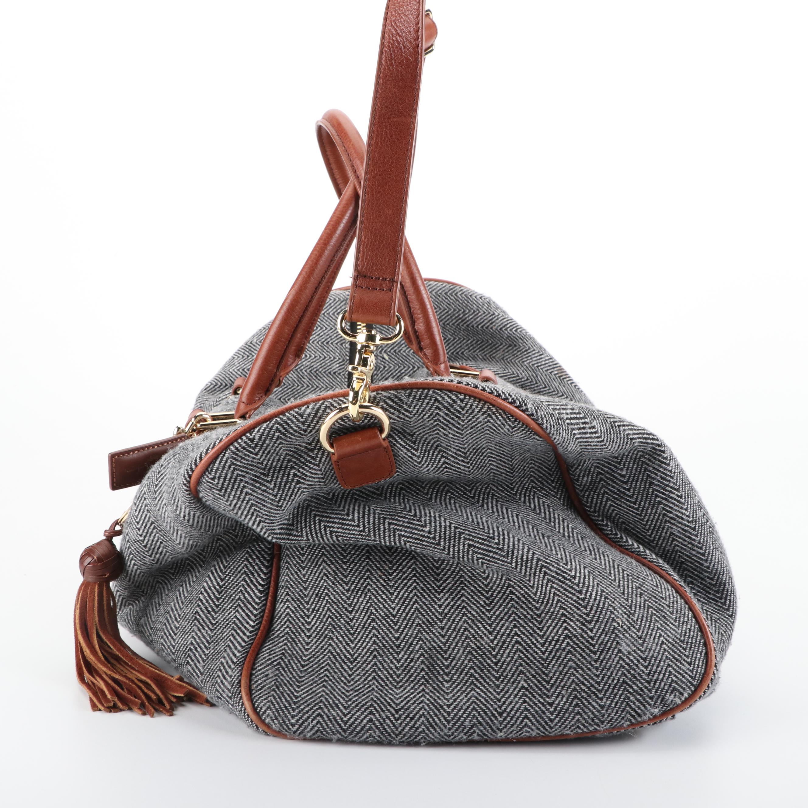 Mark & Graham Herringbone Duffel Bag and Toiletry Bag with Personalized Monogram