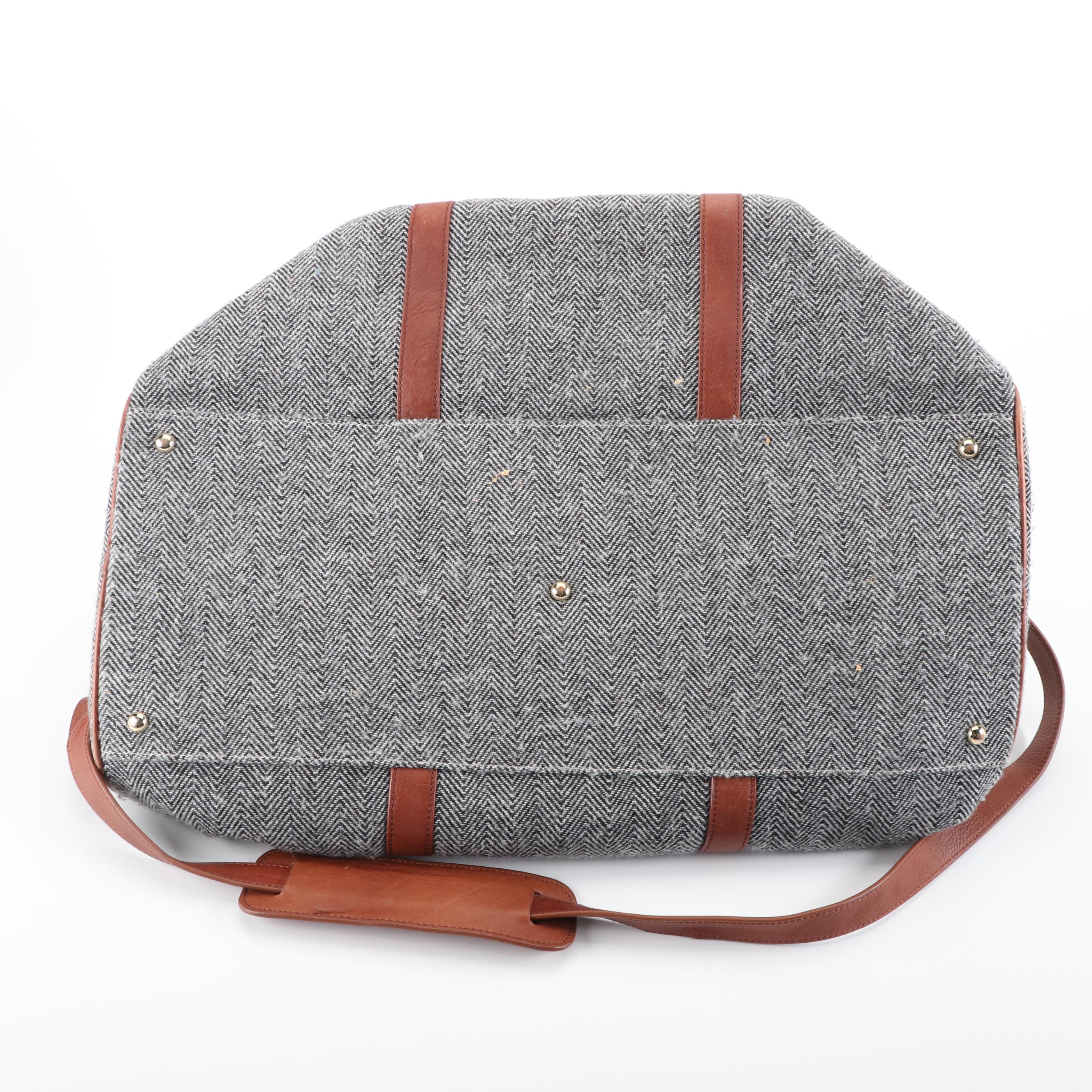 Mark & Graham Herringbone Duffel Bag and Toiletry Bag with Personalized Monogram