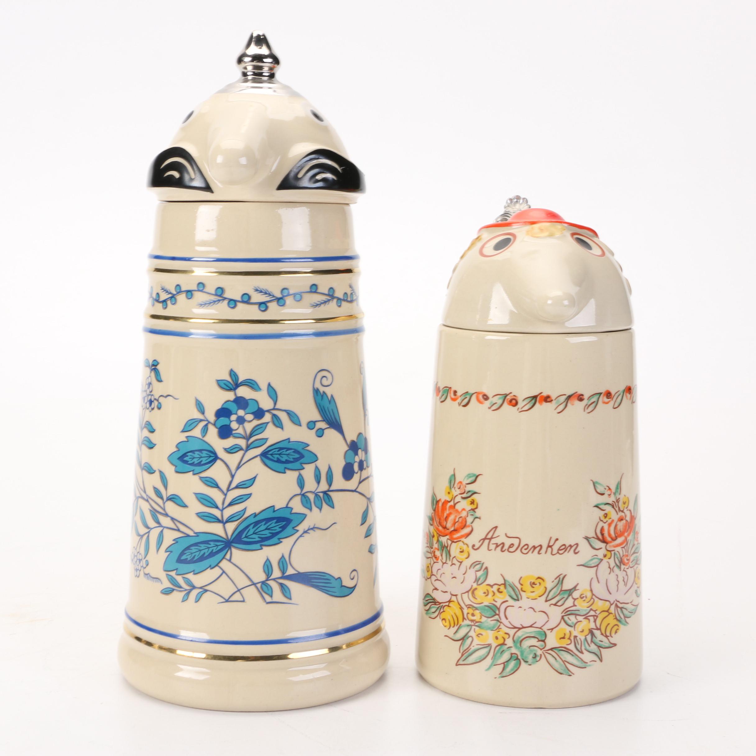 Webco Utica Club "Schultz","Dooley", and "The Countess" Figural  Beer Steins