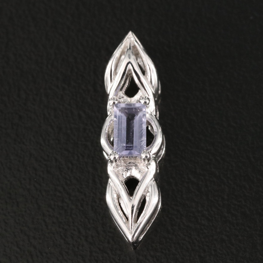 Sterling Iolite Slide Pendant